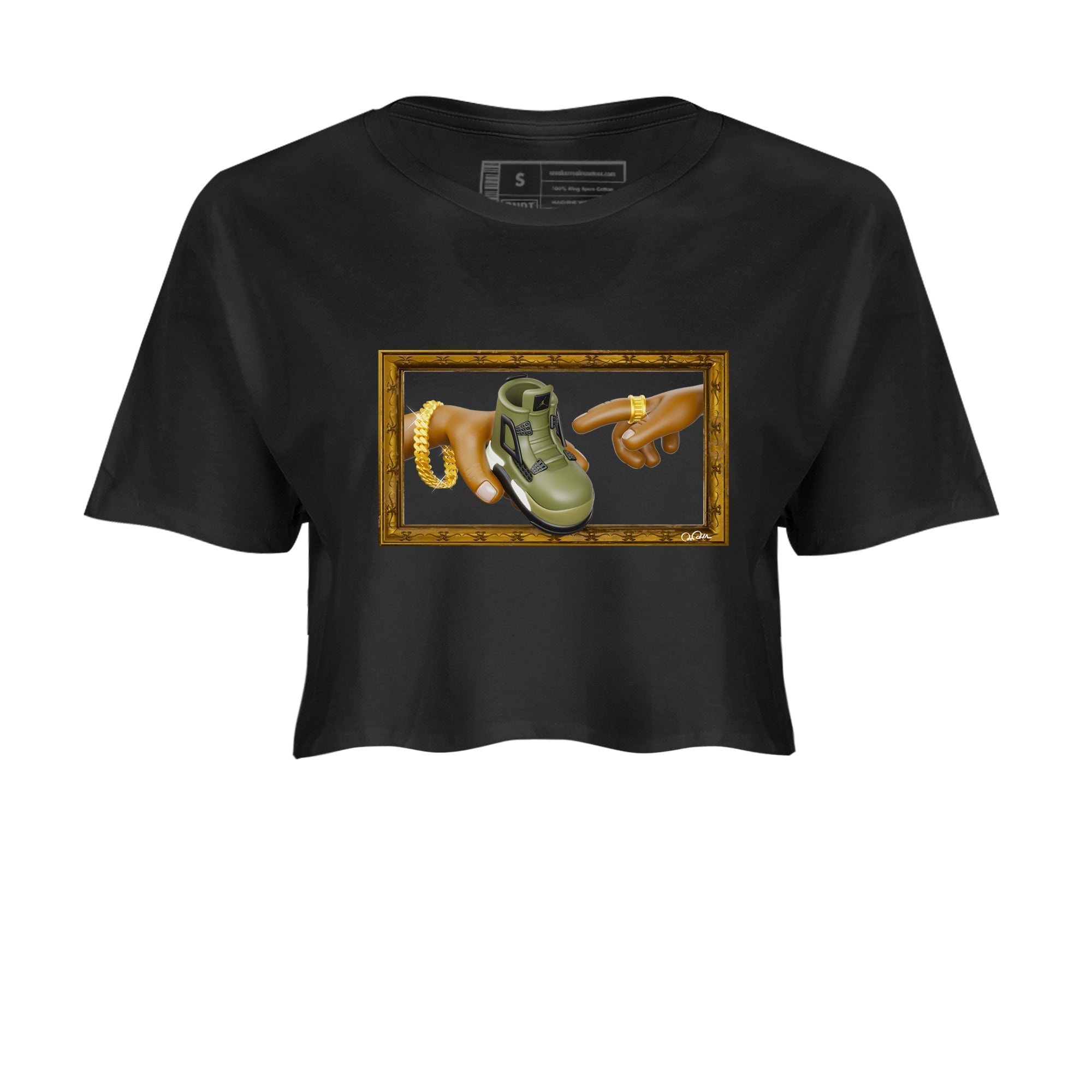 The Creation of Adam snkmatch Women's Top - Air Jordan 4 Medium Olive