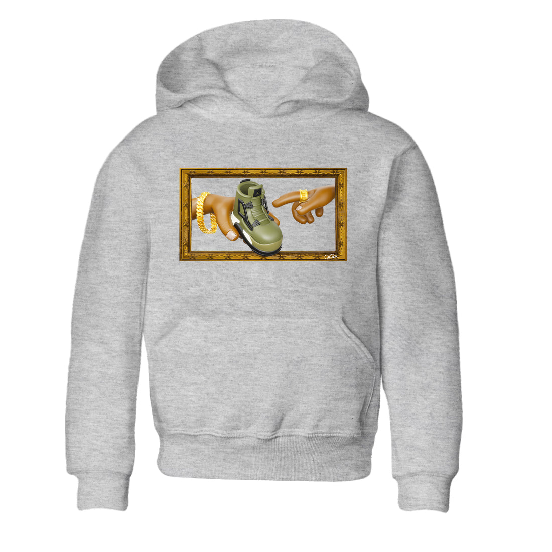 The Creation of Adam snkmatch Tee Kids - Air Jordan 4 Medium Olive