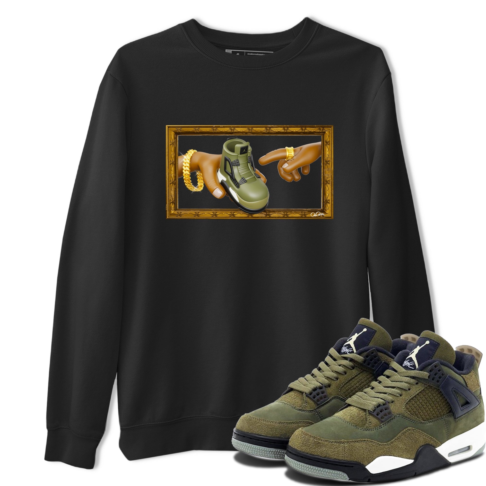 The Creation of Adam snkmatch Tee - Air Jordan 4 Medium Olive
