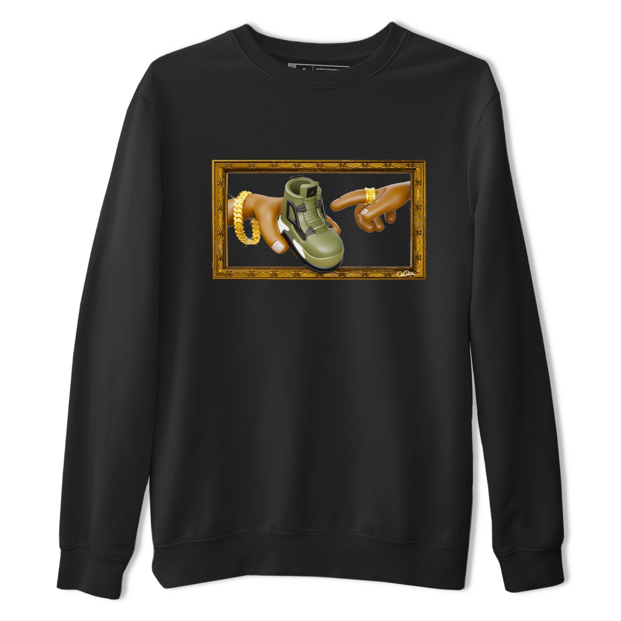 The Creation of Adam snkmatch Tee - Air Jordan 4 Medium Olive