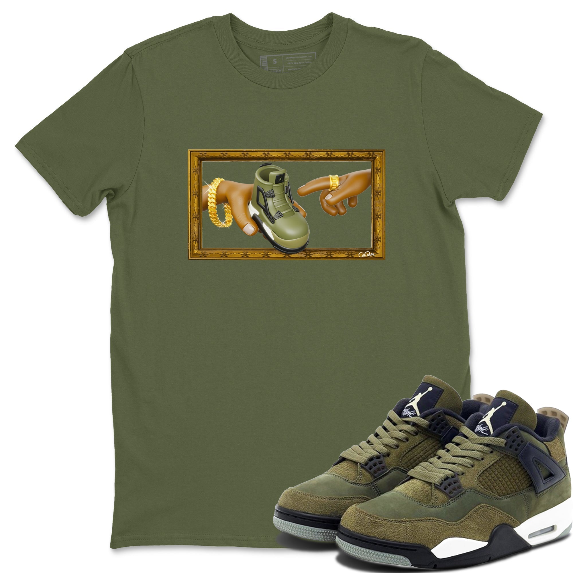 The Creation of Adam snkmatch Tee - Air Jordan 4 Medium Olive