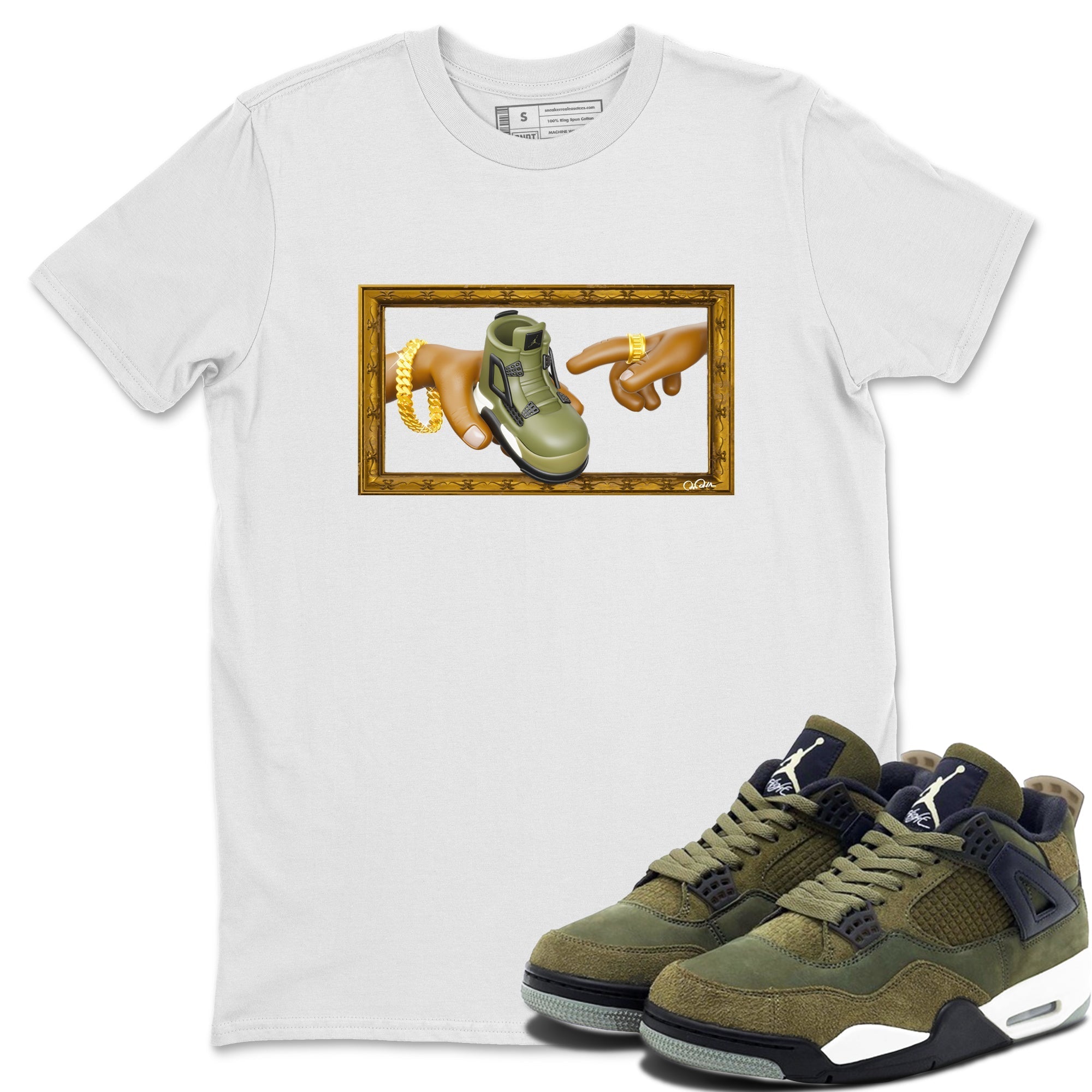 The Creation of Adam snkmatch Tee - Air Jordan 4 Medium Olive