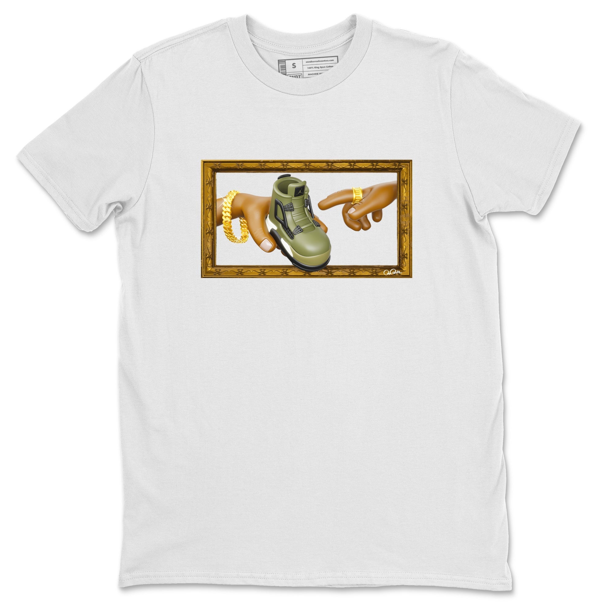 The Creation of Adam snkmatch Tee - Air Jordan 4 Medium Olive