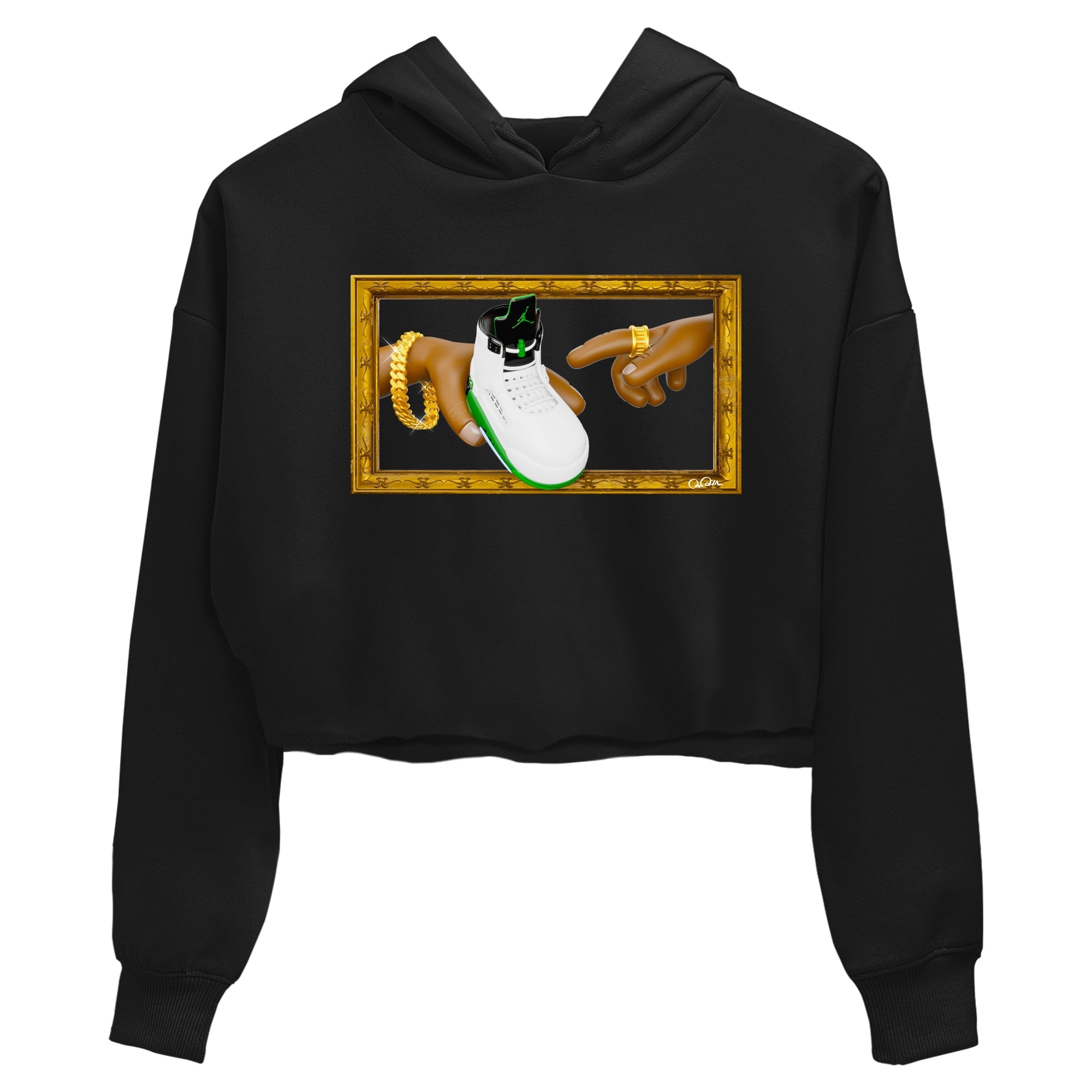 The Creation of Adam snkmatch Women's Top - Air Jordan 5 Lucky Green