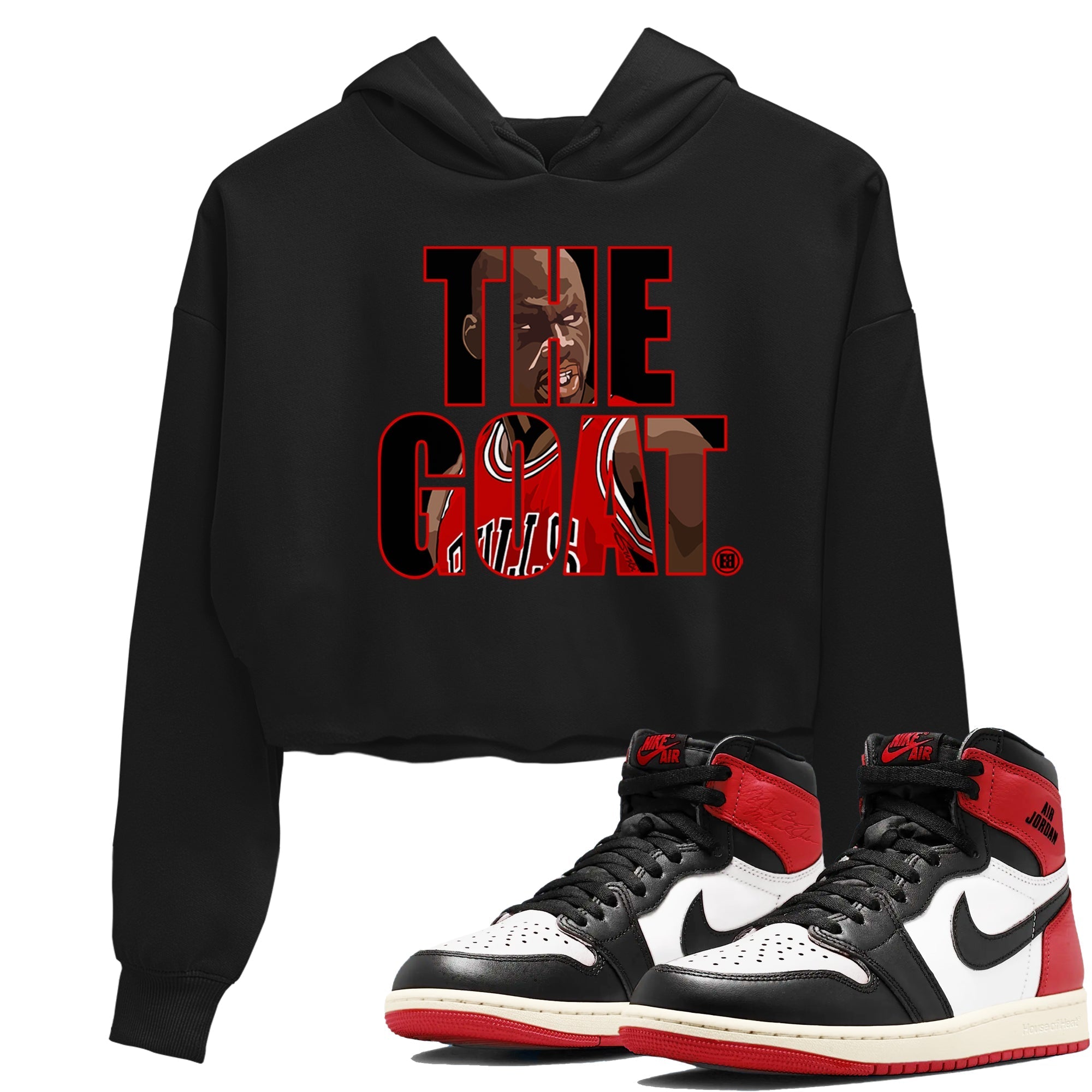 The Goat snkmatch Women's Top - Air Jordan 1 Black Toe Reimagined