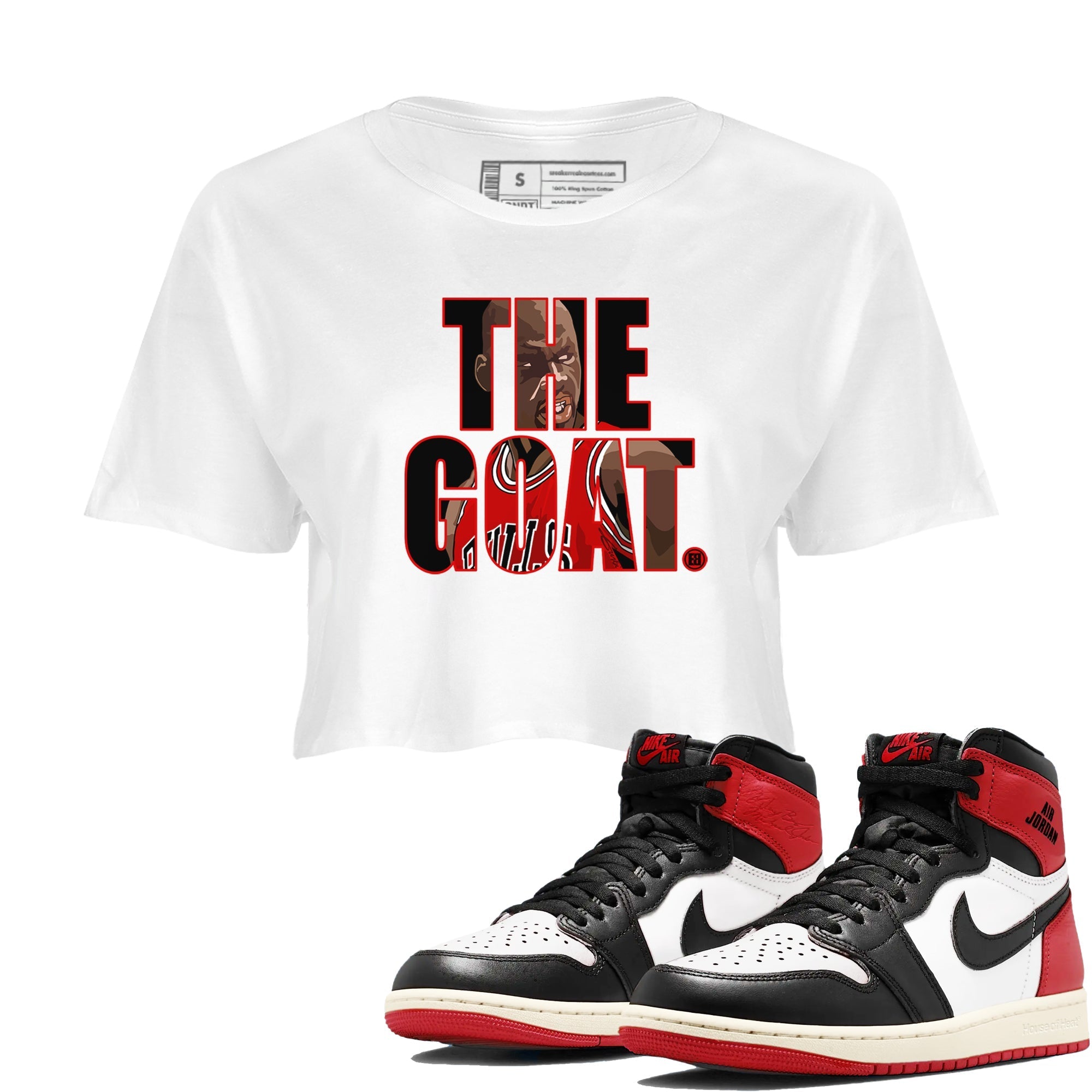 The Goat snkmatch Women's Top - Air Jordan 1 Black Toe Reimagined