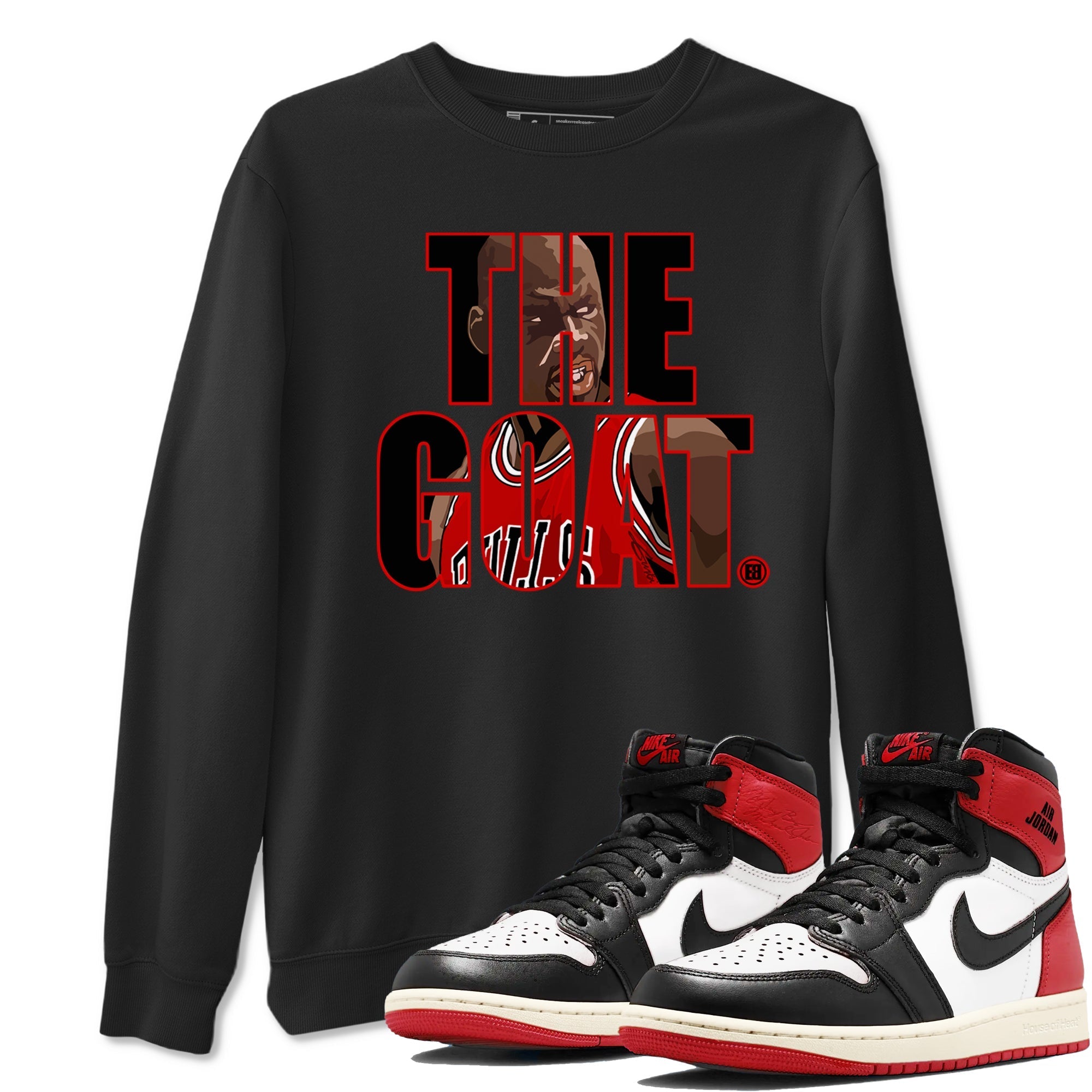 The Goat snkmatch Tees - Air Jordan 1 Black Toe Reimagined
