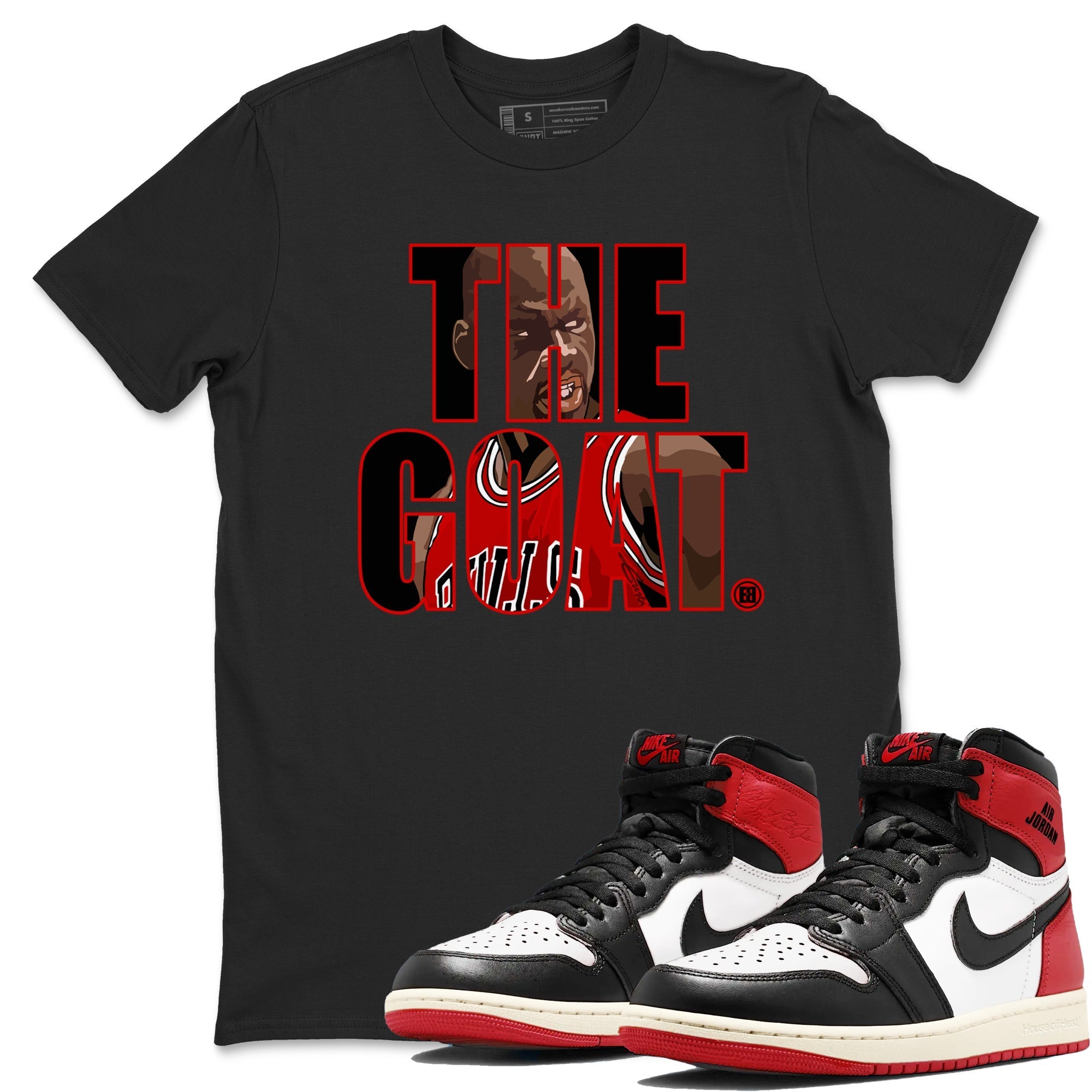 The Goat snkmatch Tees - Air Jordan 1 Black Toe Reimagined