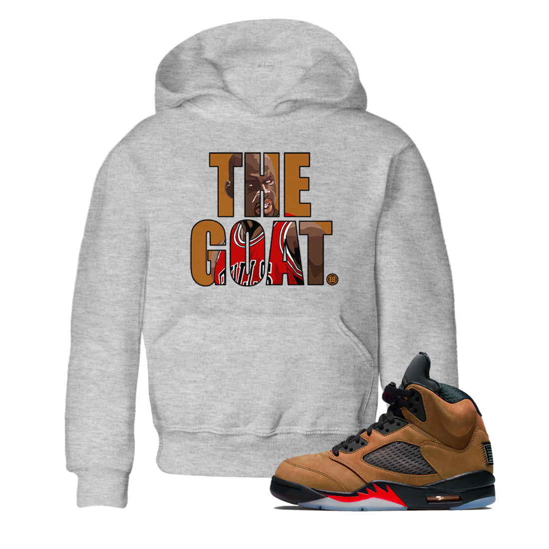 The Goat snkmatch Tees Kids - Air Jordan 5 Archaeo Brown