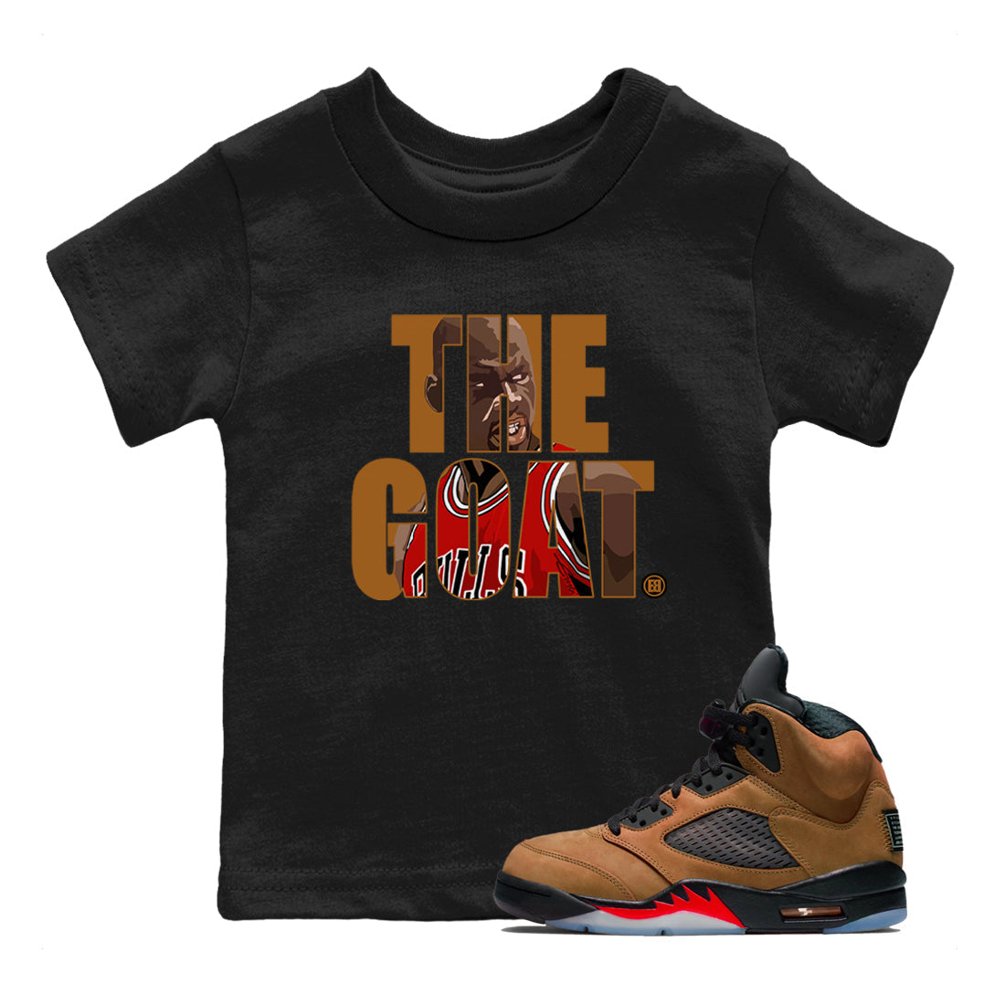 The Goat snkmatch Tees Kids - Air Jordan 5 Archaeo Brown