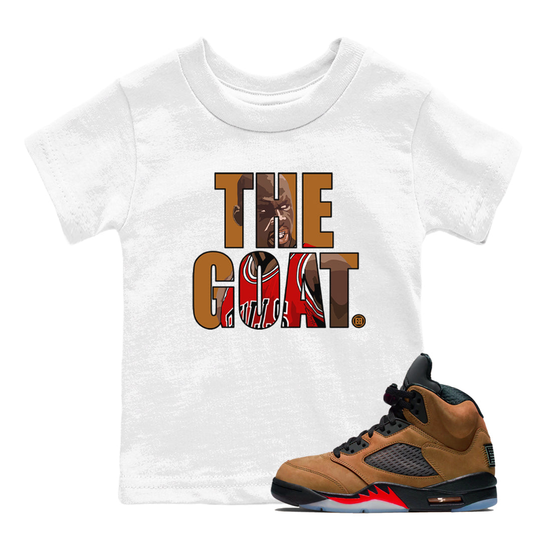 The Goat snkmatch Tees Kids - Air Jordan 5 Archaeo Brown