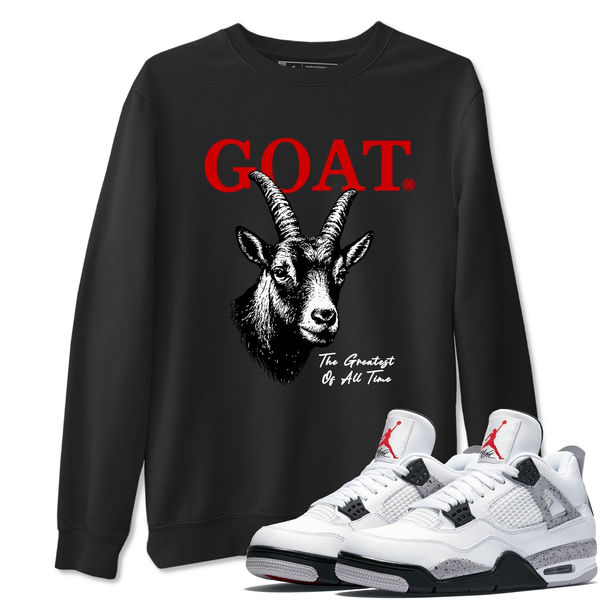 The Greatest Of All Time snkmatch Tees - Air Jordan 4 White Cement