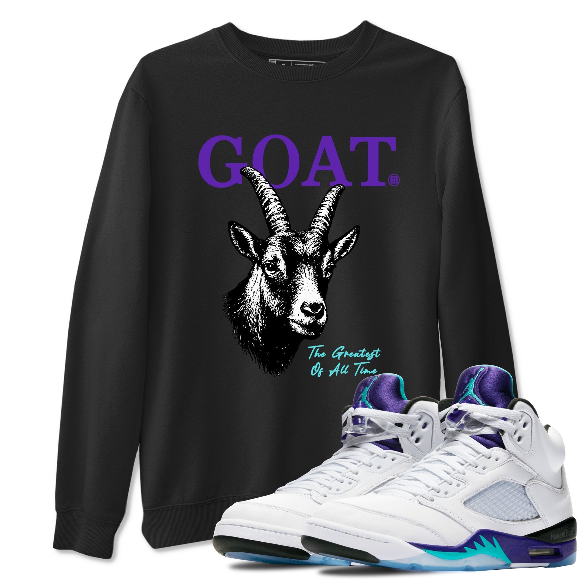 The Greatest Of All Time snkmatch Tees - Air Jordan 5 Grape