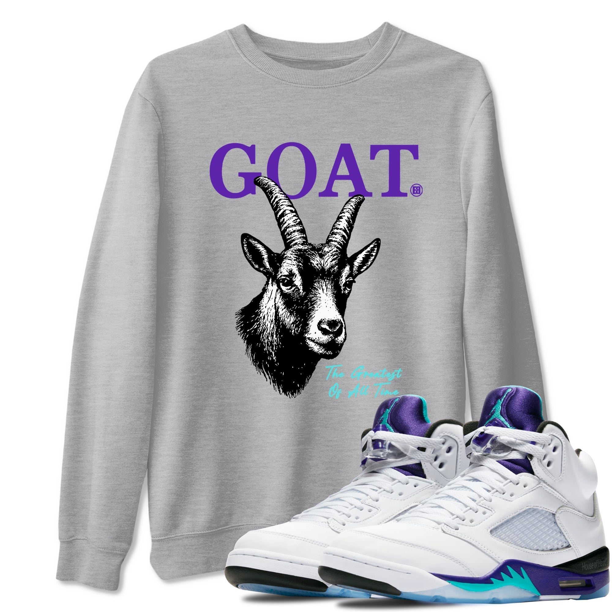 The Greatest Of All Time snkmatch Tees - Air Jordan 5 Grape