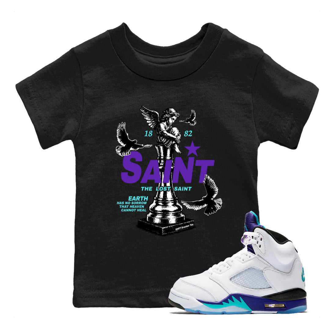 The Lost Saint snkmatch Tees Kids - Air Jordan 5 Grape