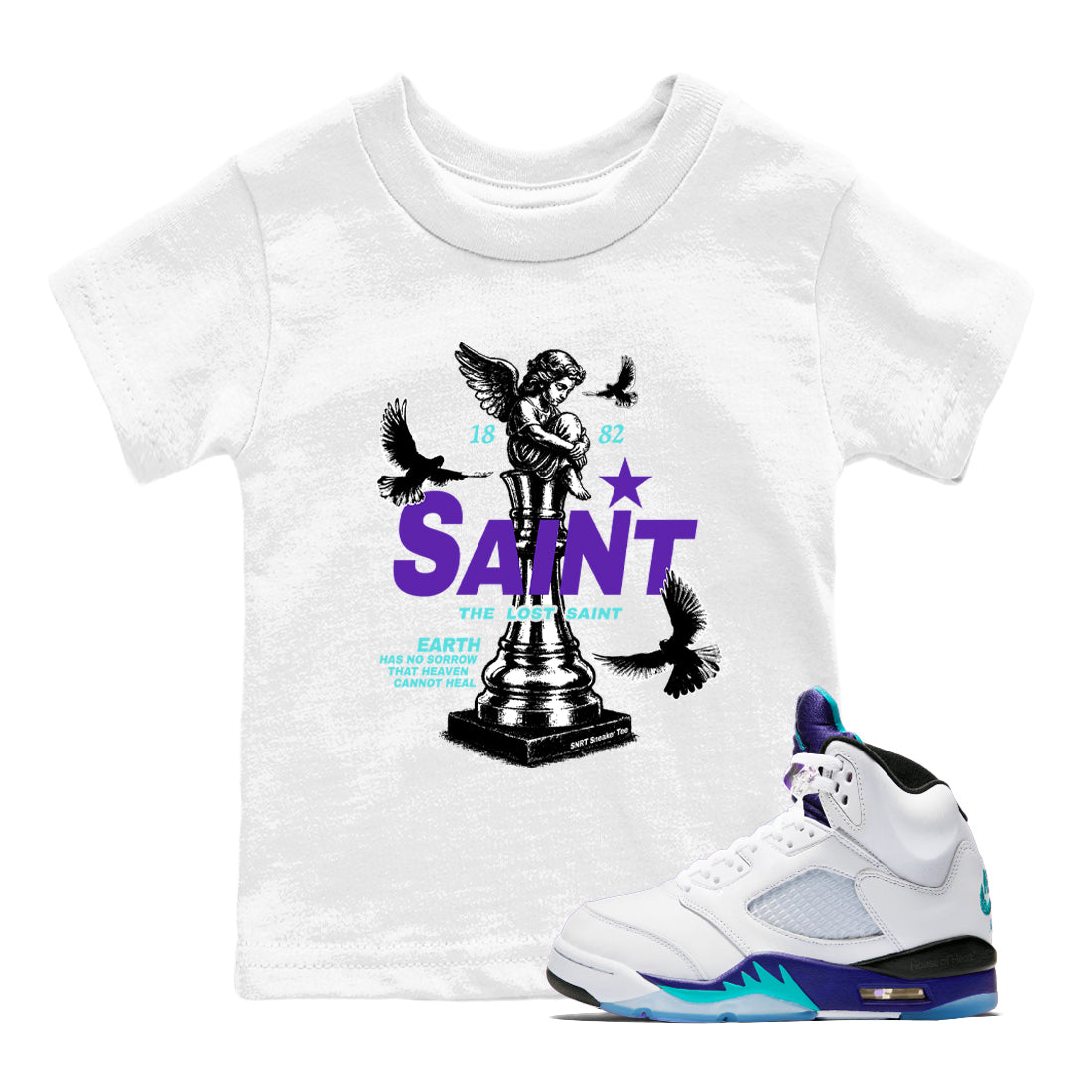 The Lost Saint snkmatch Tees Kids - Air Jordan 5 Grape