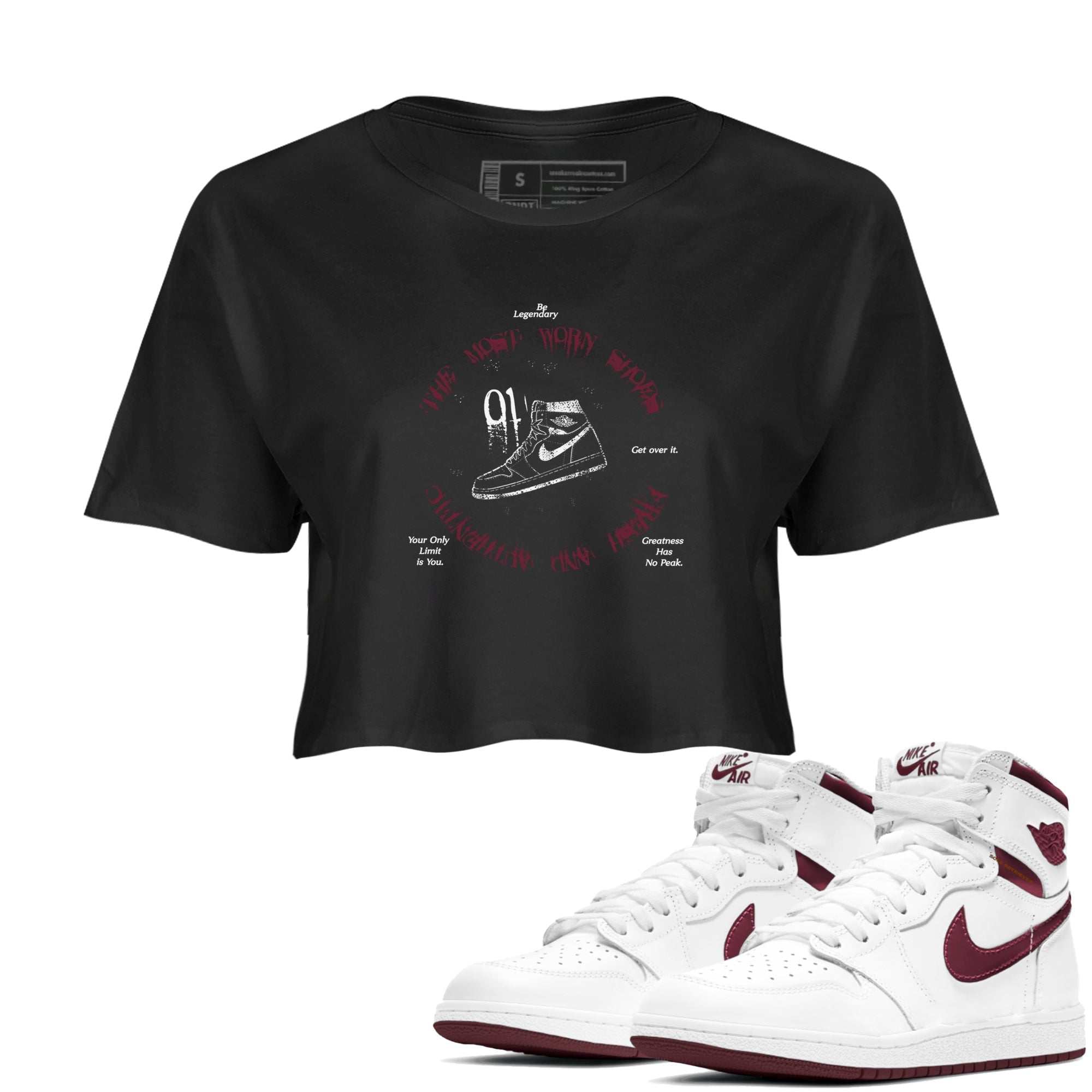 The Most Worn Shoes snkmatch Women's Top - Air Jordan 1 Metallic Burgundy