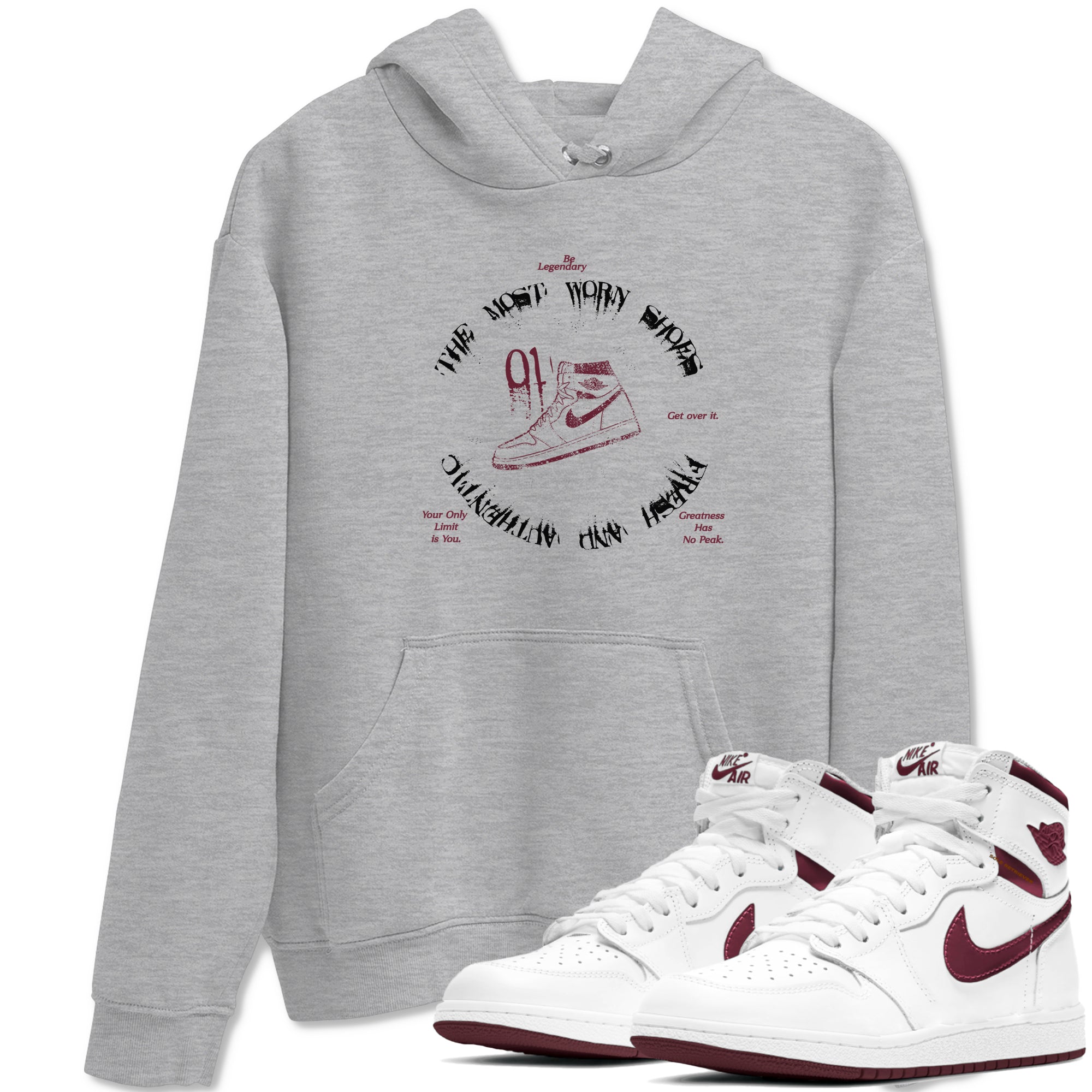The Most Worn Shoes snkmatch Tees - Air Jordan 1 Metallic Burgundy