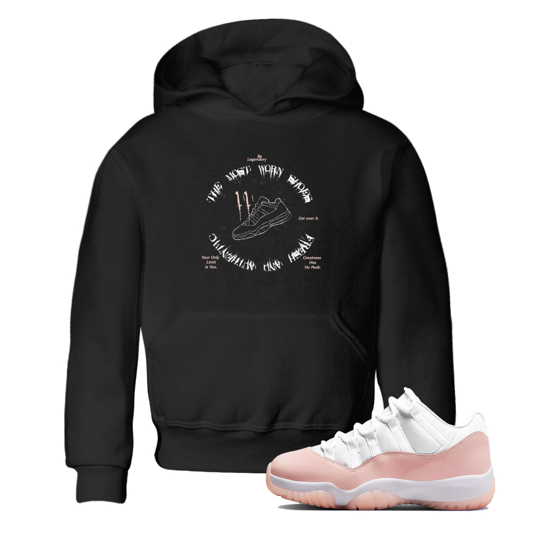 The Most Worn Shoes snkmatch Tees Kids - Air Jordan 11 Legend Pink