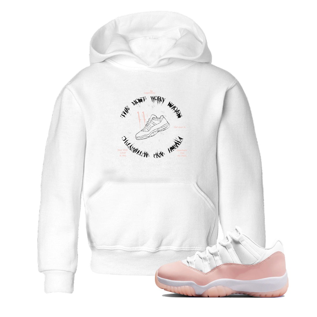 The Most Worn Shoes snkmatch Tees Kids - Air Jordan 11 Legend Pink