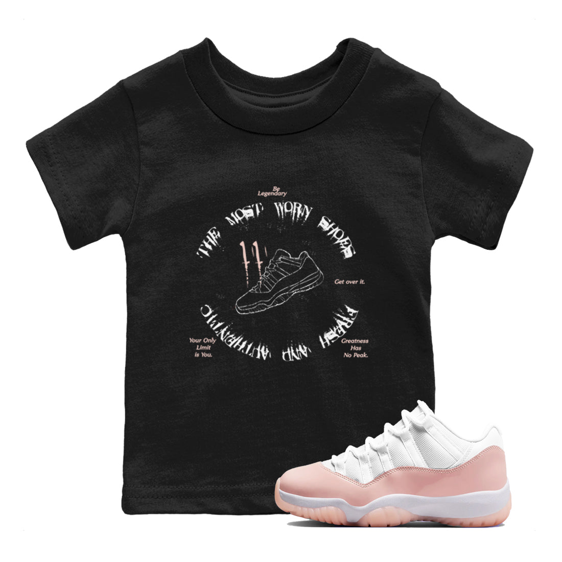 The Most Worn Shoes snkmatch Tees Kids - Air Jordan 11 Legend Pink