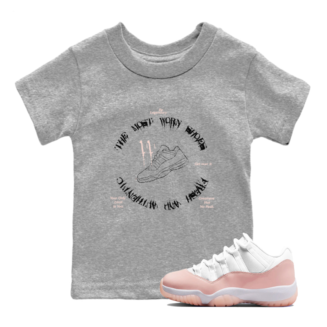 The Most Worn Shoes snkmatch Tees Kids - Air Jordan 11 Legend Pink