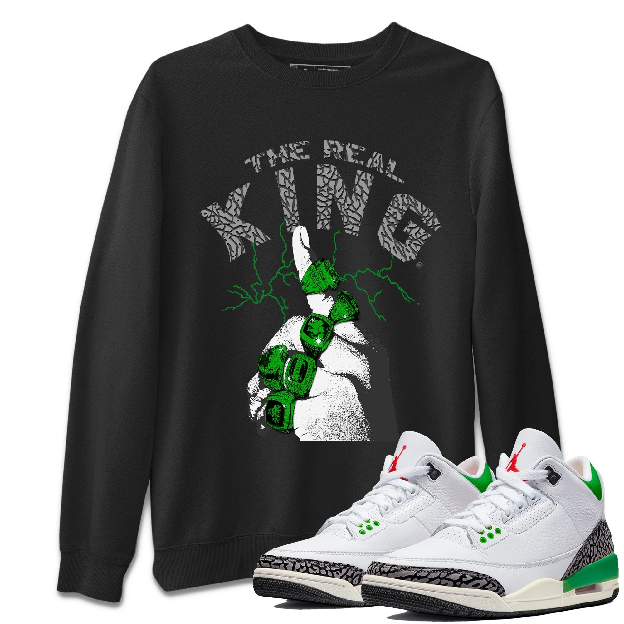 The Real King Unisex Tops - Air Jordan 3 Lucky Green