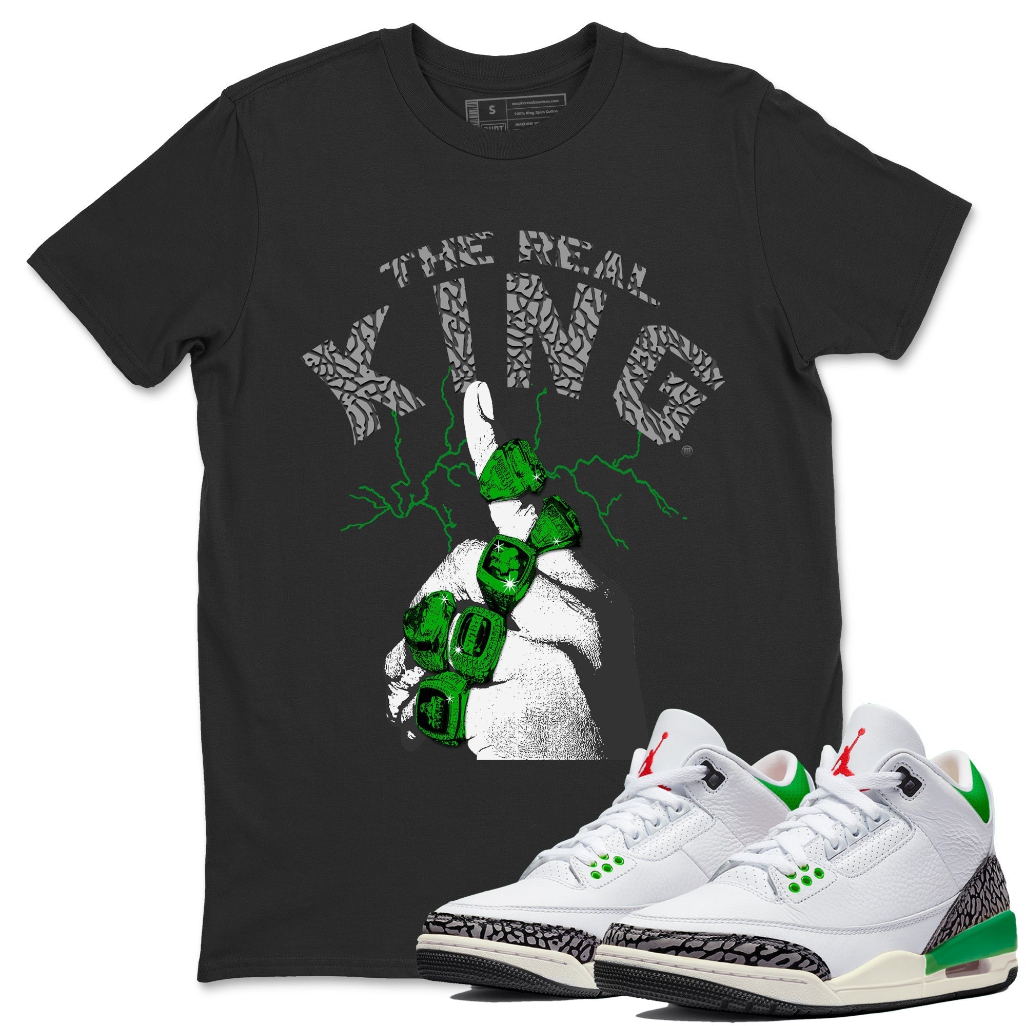 The Real King Unisex Tops - Air Jordan 3 Lucky Green