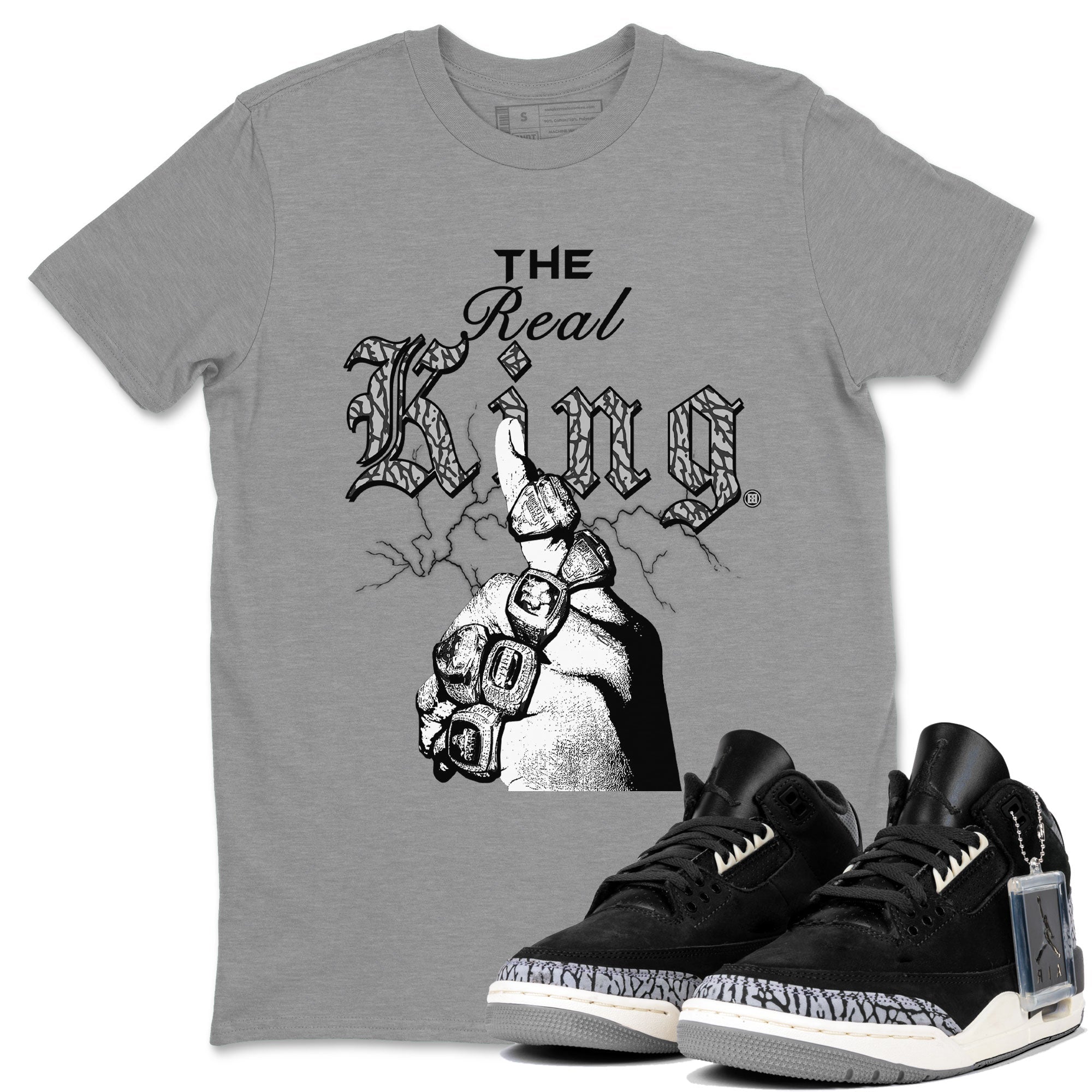 The Real King snkmatch Tee - Air Jordan 3 Off Noir