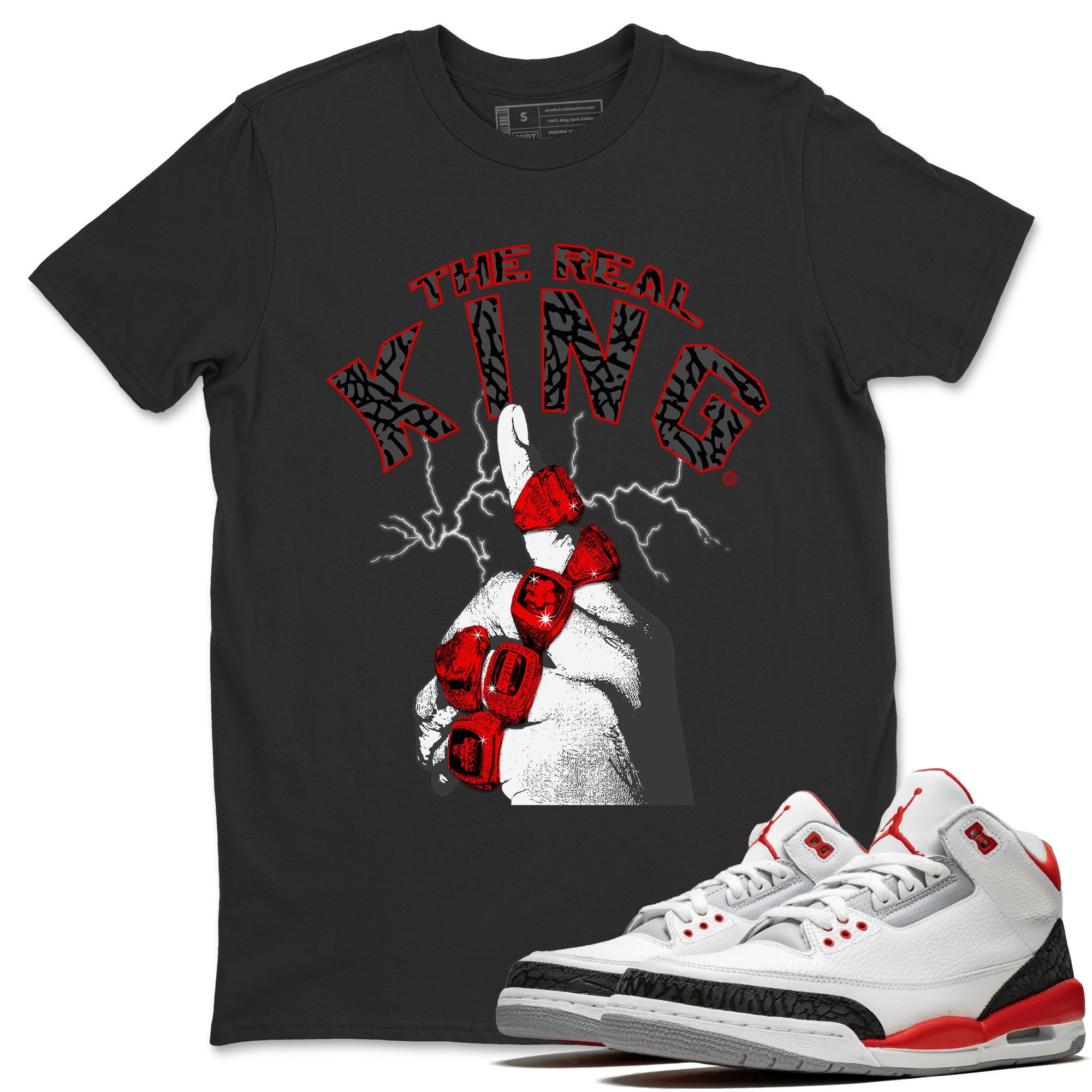 The Real King Unisex Tops - Air Jordan 3 Fire Red