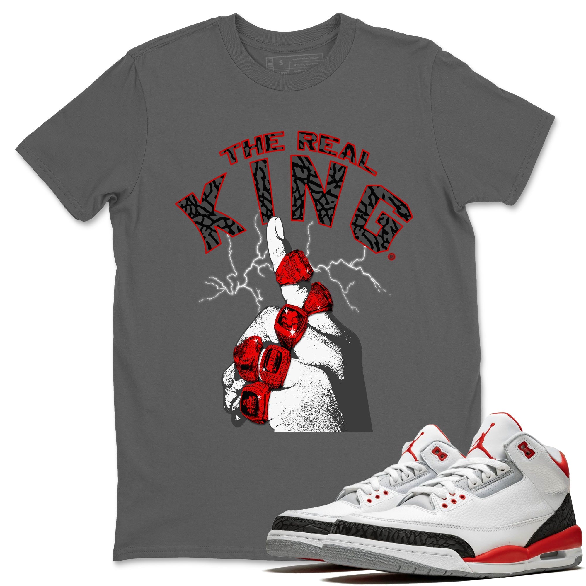 The Real King Unisex Tops - Air Jordan 3 Fire Red