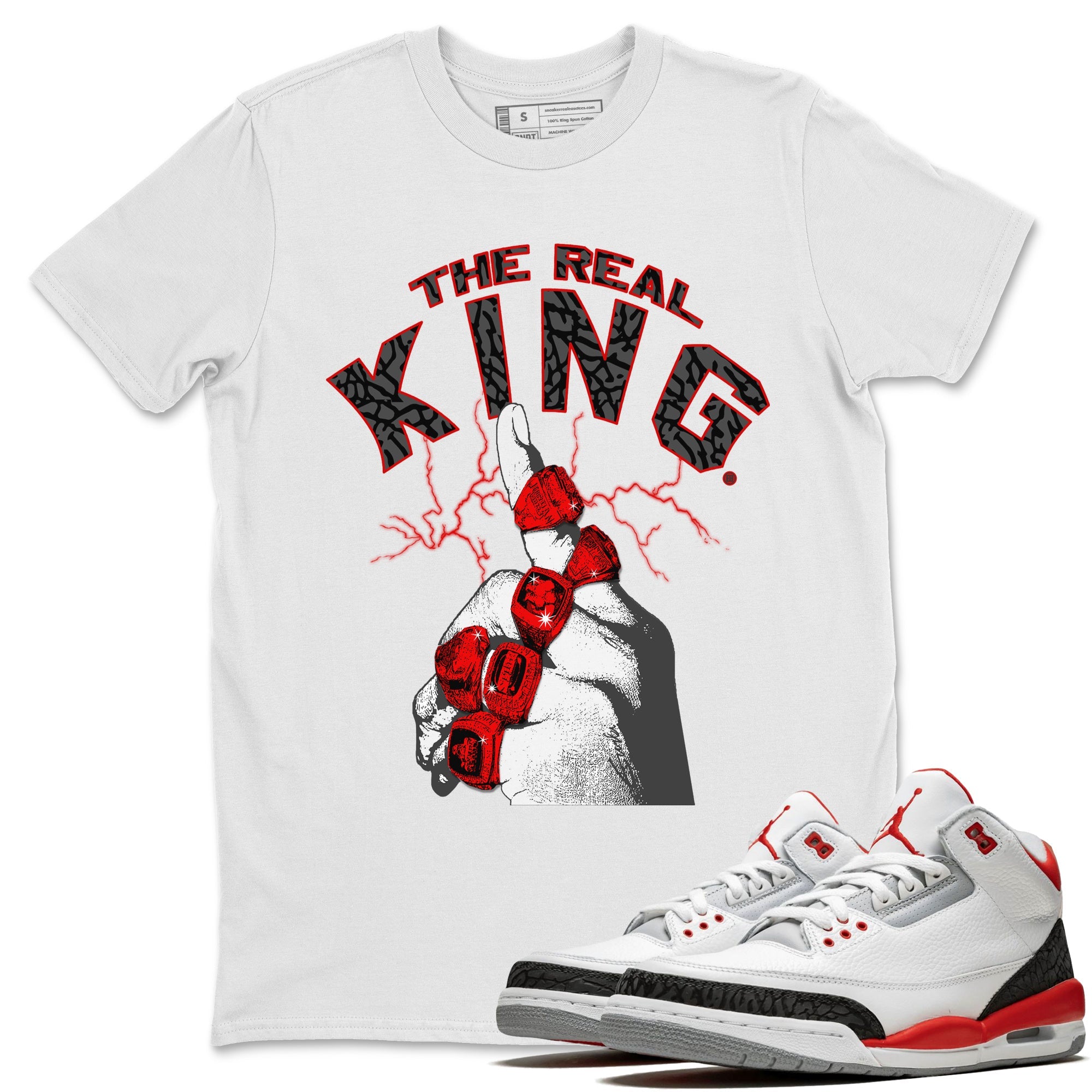 The Real King Unisex Tops - Air Jordan 3 Fire Red