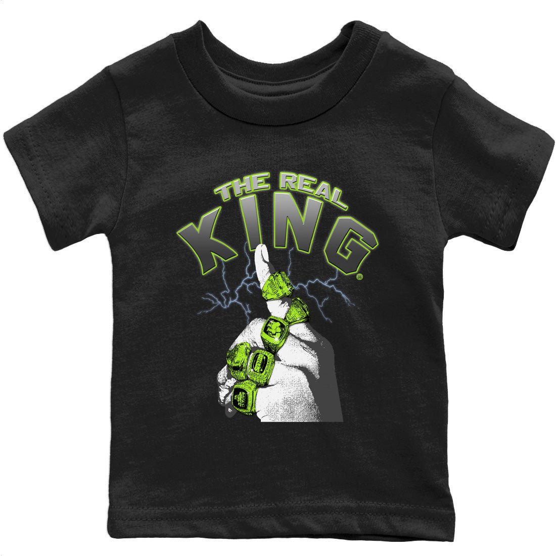 The Real King Kids Tops - Air Jordan 5 Green Bean