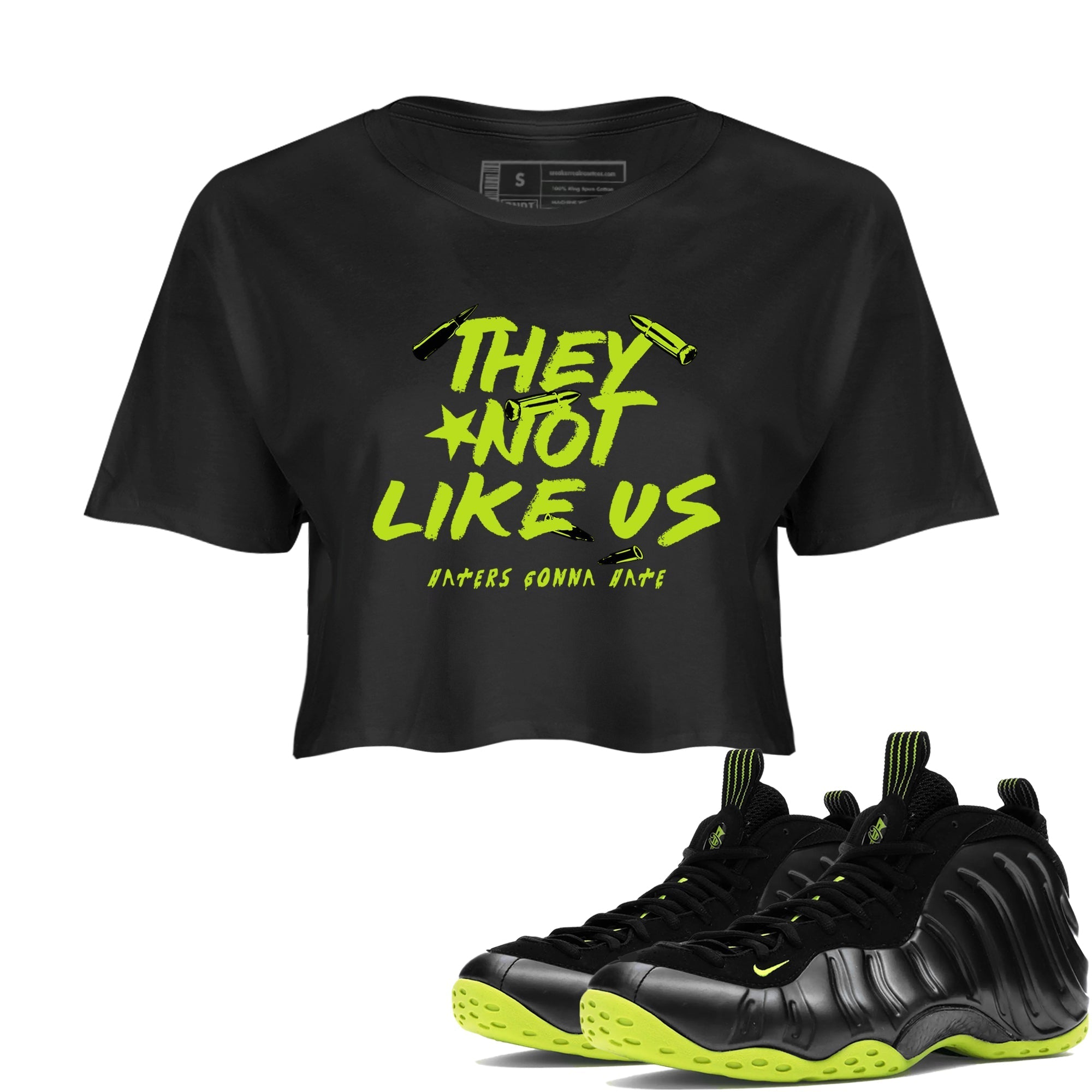 They Not Like Us snkmatch Women's Top - Air Foamposite One Black Volt