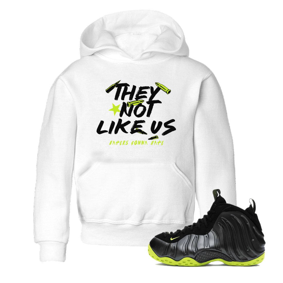 They Not Like Us snkmatch Tees Kids - Air Foamposite One Black Volt