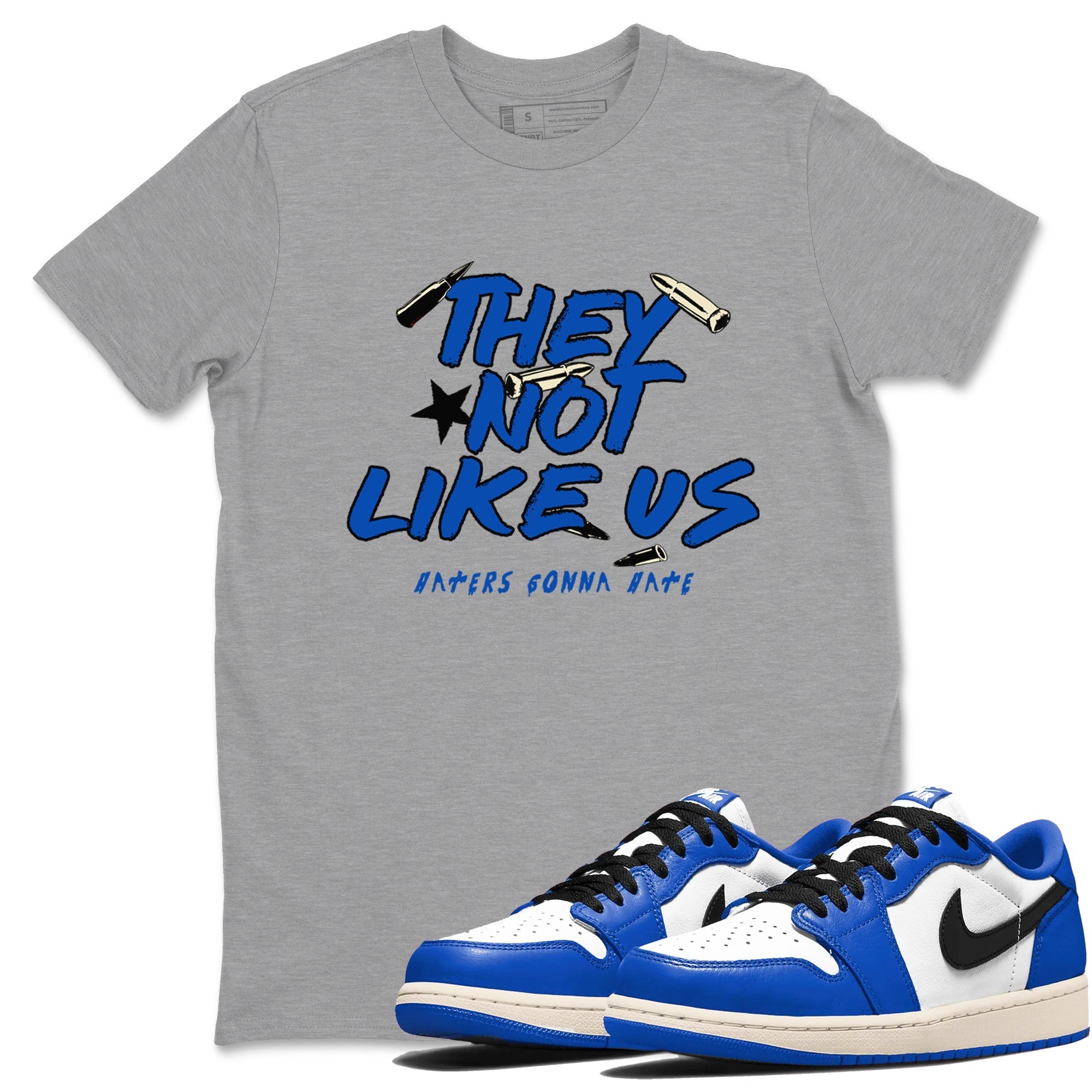 They Not Like Us snkmatch Tees - Air Jordan 1 Game Royal