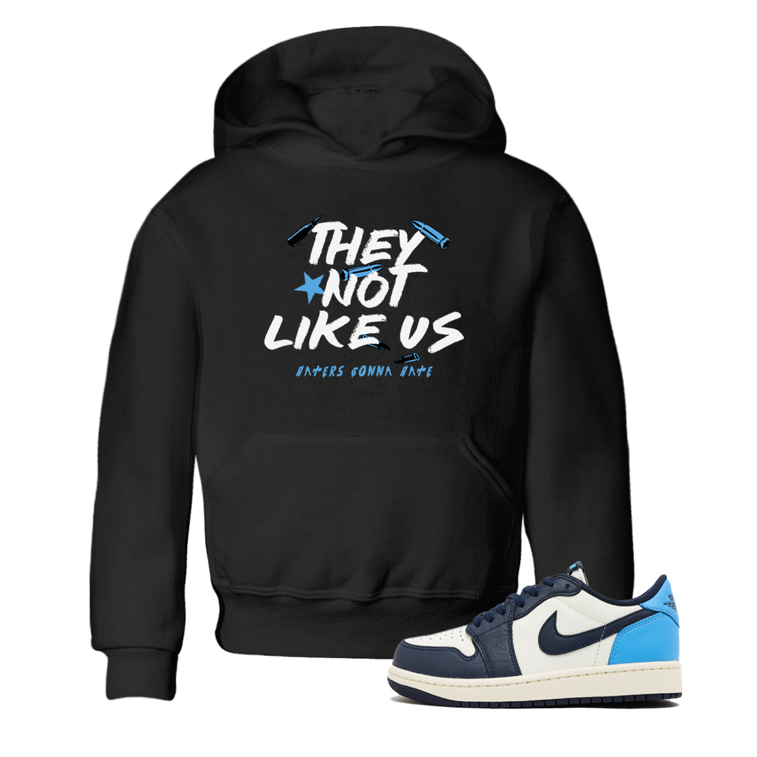 They Not Like Us snkmatch Tees Kids - Air Jordan 1 Obsidian