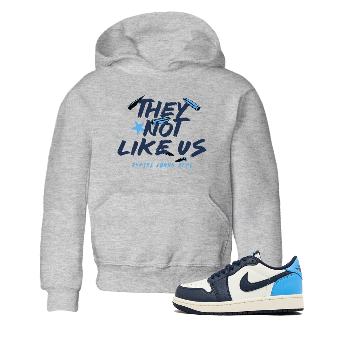 They Not Like Us snkmatch Tees Kids - Air Jordan 1 Obsidian