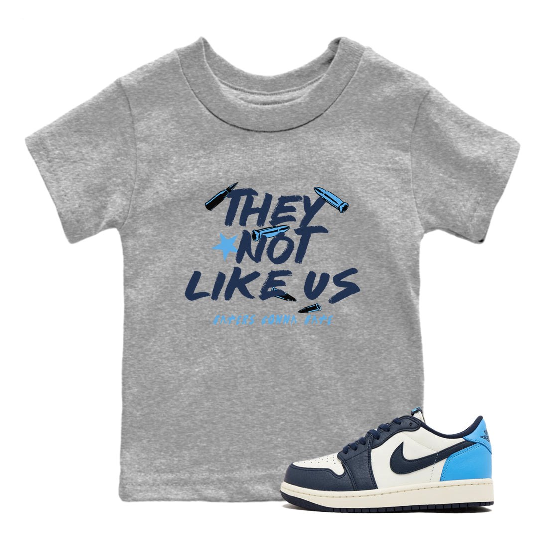 They Not Like Us snkmatch Tees Kids - Air Jordan 1 Obsidian