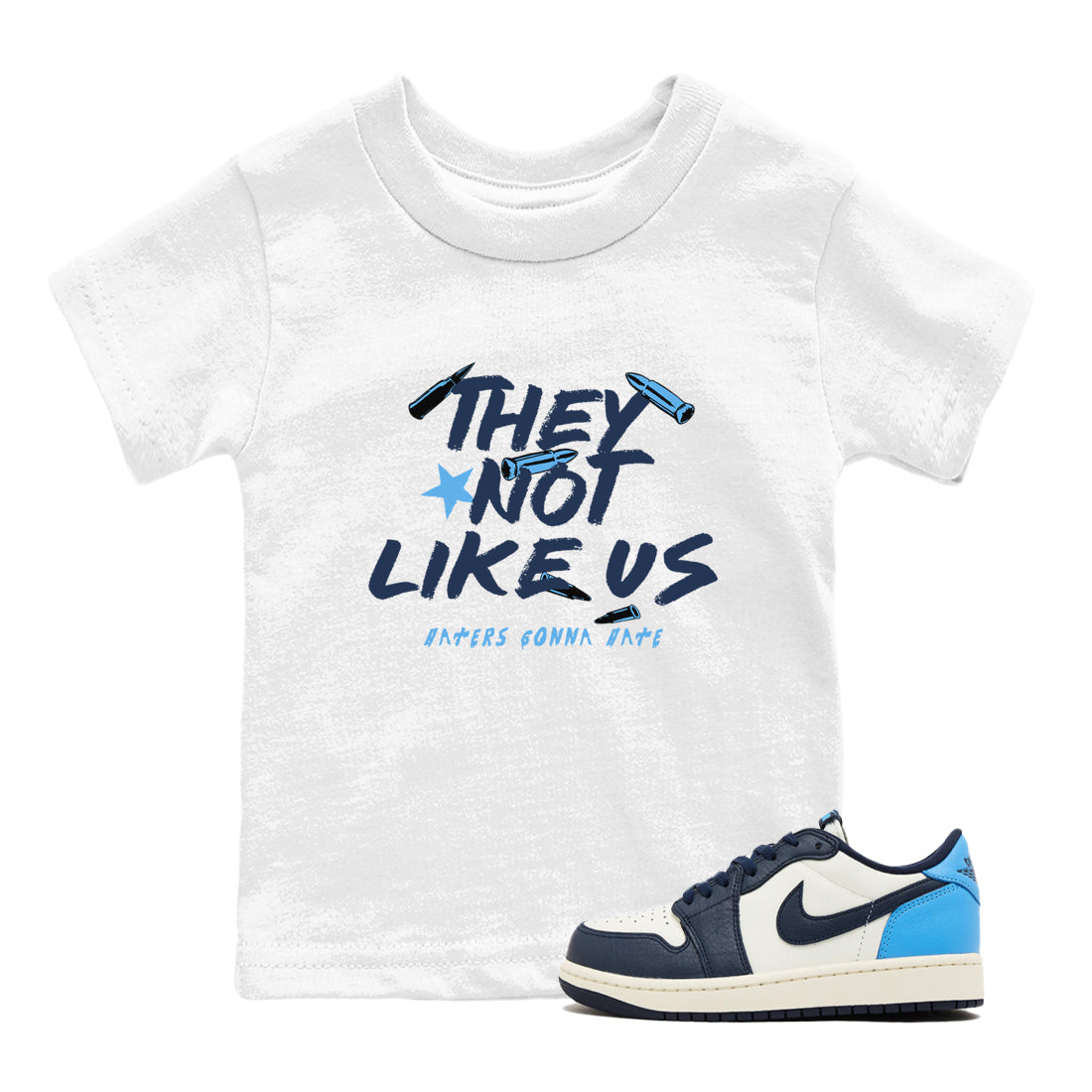 They Not Like Us snkmatch Tees Kids - Air Jordan 1 Obsidian