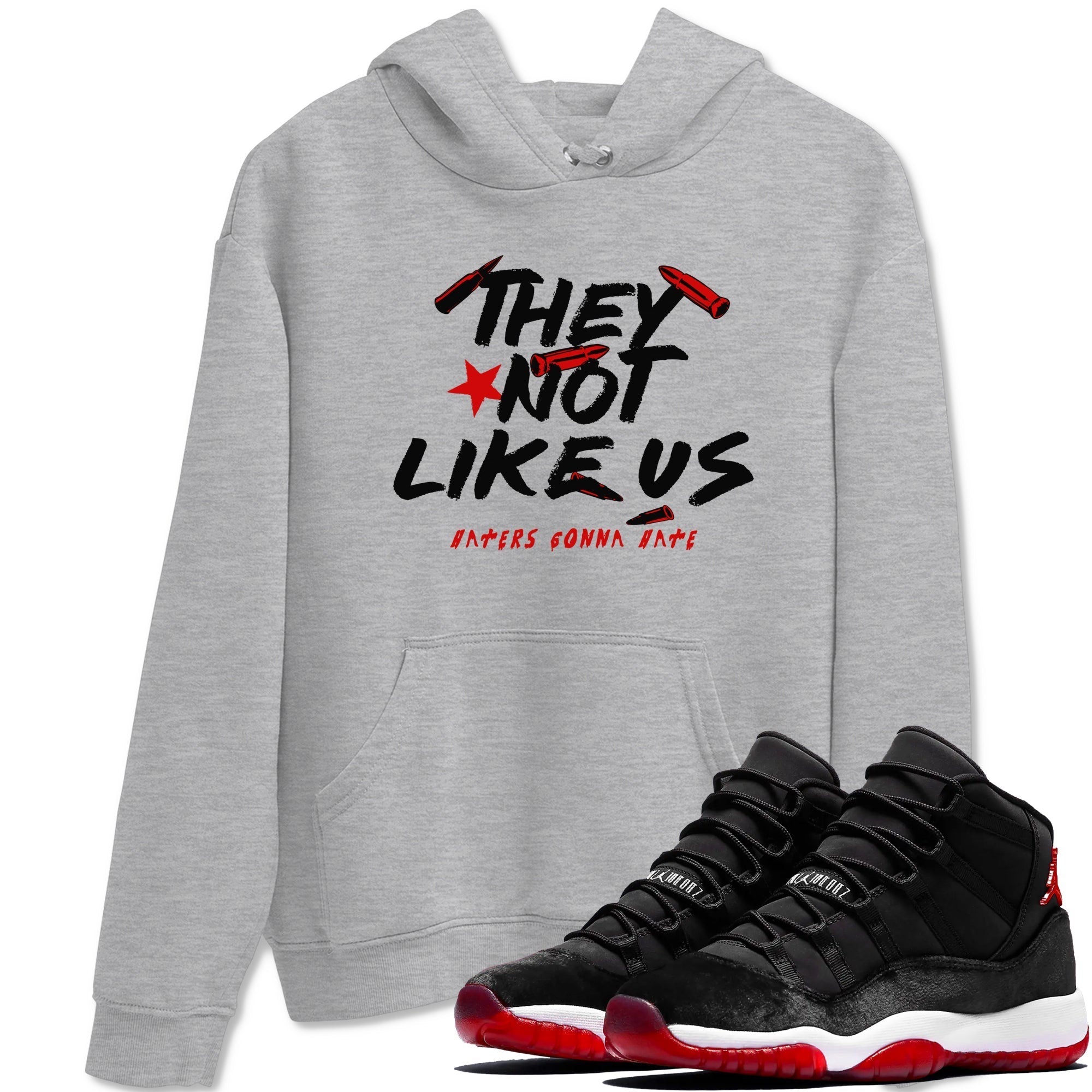 They Not Like Us snkmatch Tees - Air Jordan 11 Bred Velvet