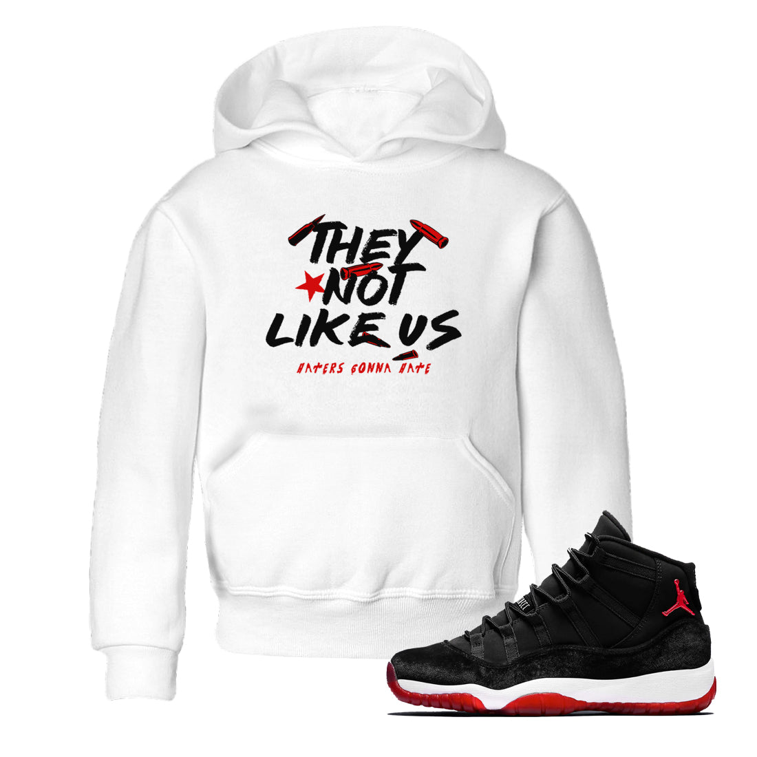 They Not Like Us snkmatch Tees Kids - Air Jordan 11 Bred Velvet