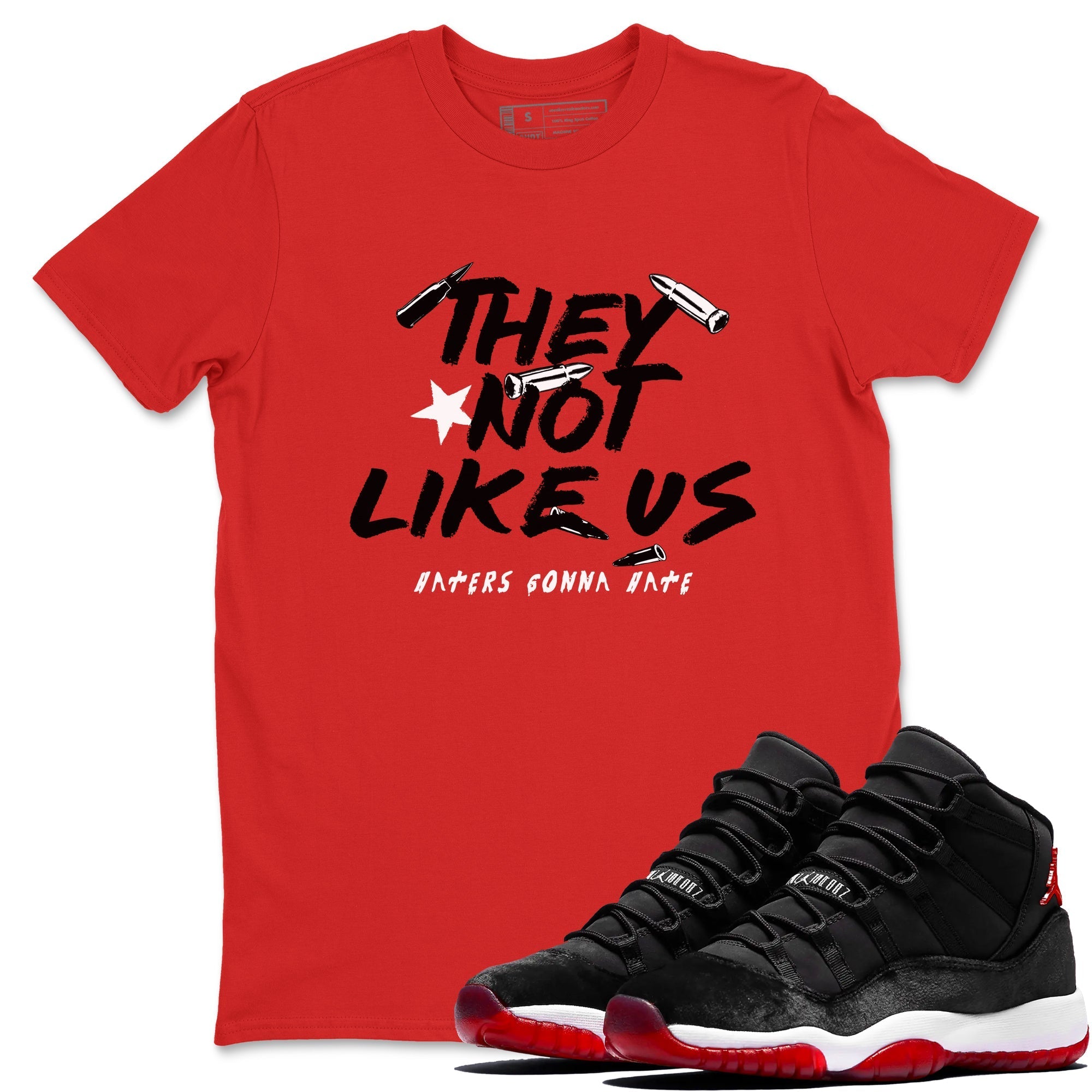 They Not Like Us snkmatch Tees - Air Jordan 11 Bred Velvet