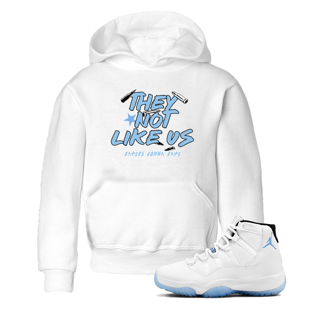 They Not Like Us snkmatch Tees Kids - Air Jordan 11 Legend Blue