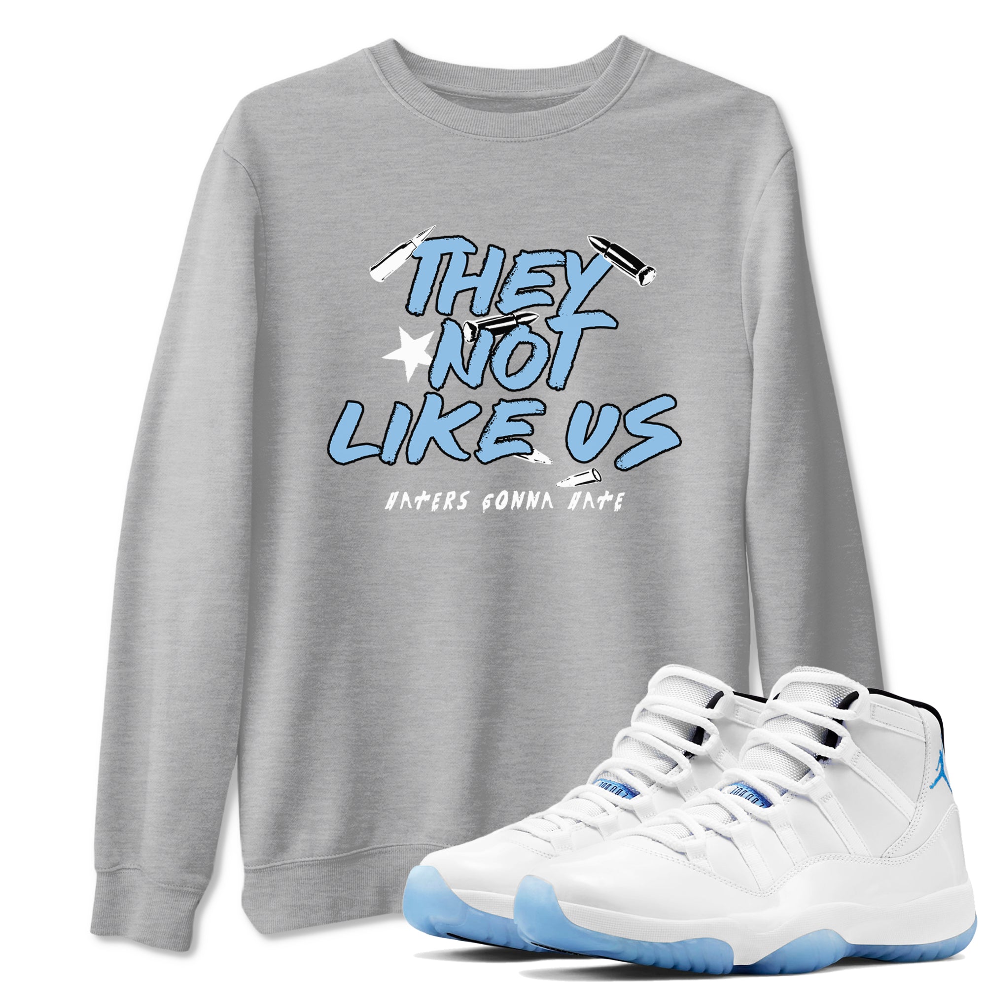 They Not Like Us snkmatch Tees - Air Jordan 11 Legend Blue
