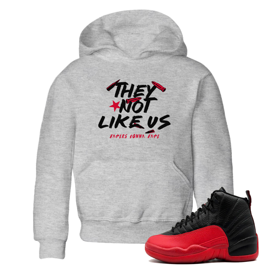 They Not Like Us snkmatch Tees Kids - Air Jordan 12 Flu Game