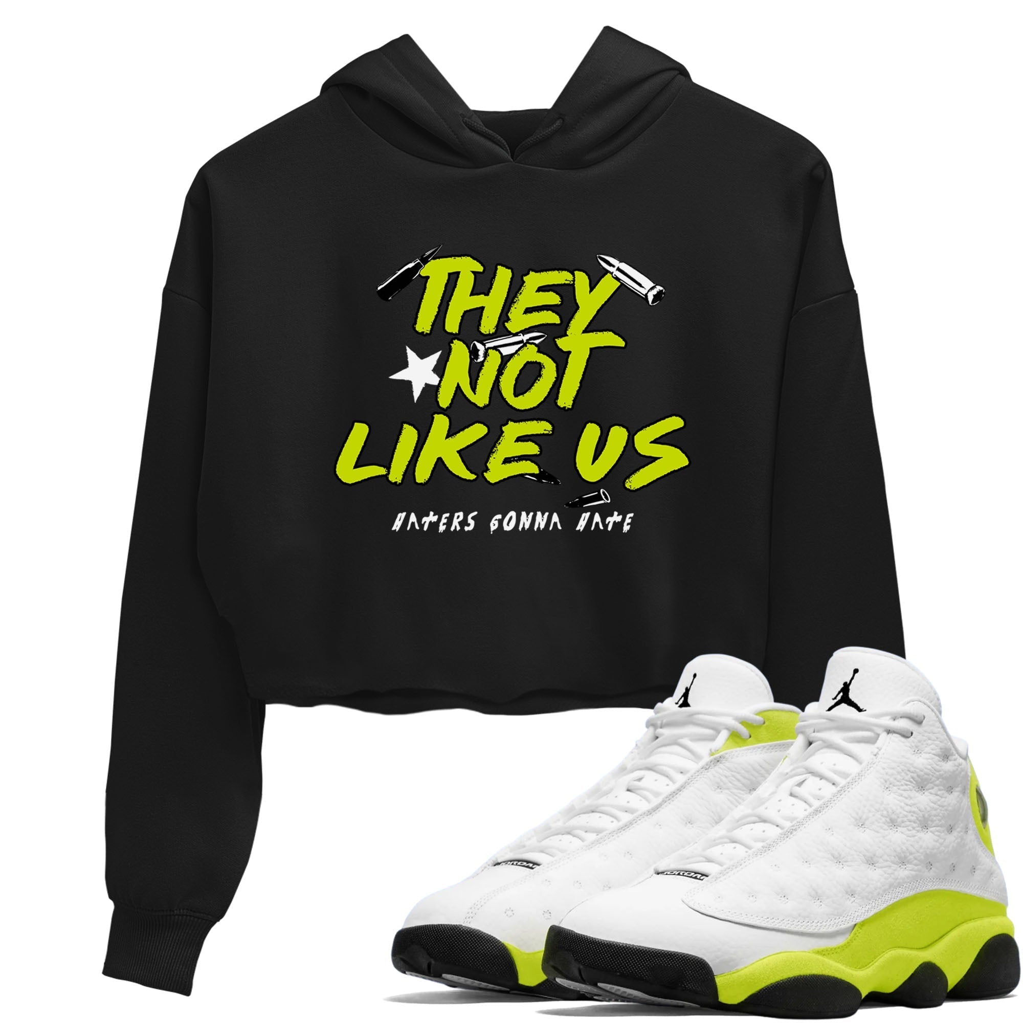 They Not Like Us snkmatch Women's Top - Air Jordan 13 Bright Cactus