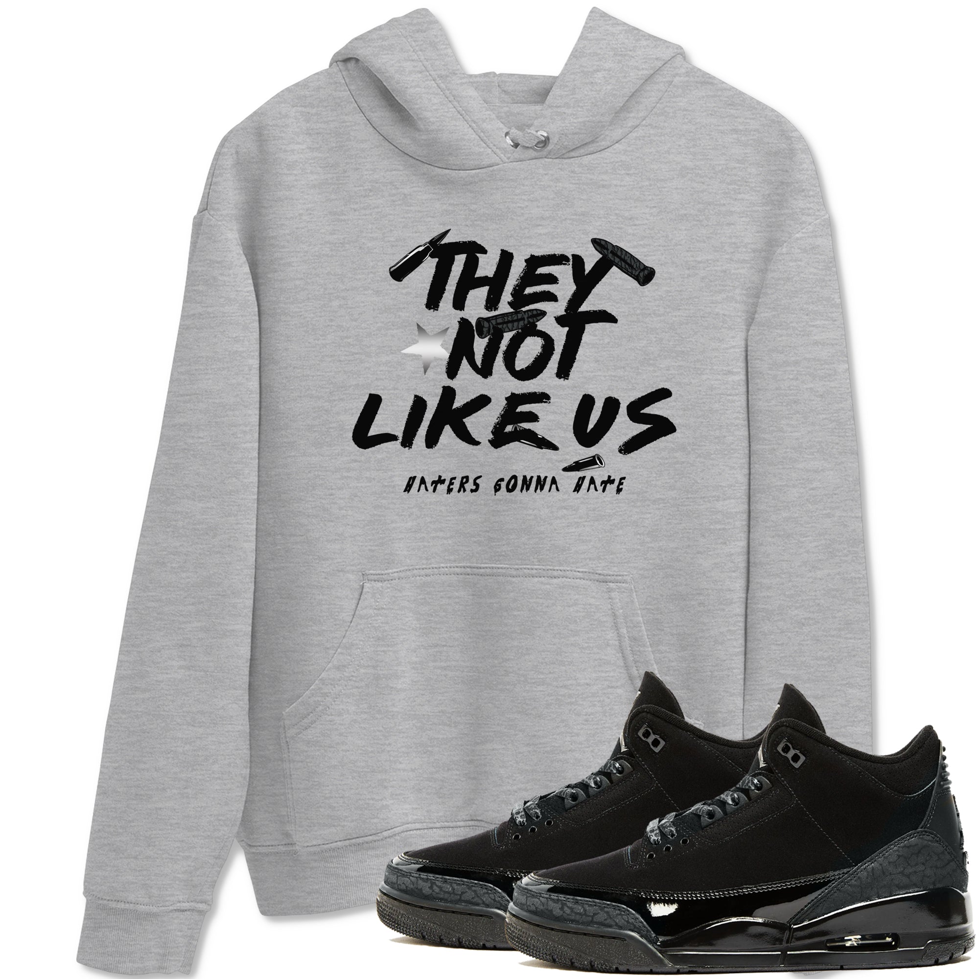 They Not Like Us snkmatch Tees - Air Jordan 3 Black Cat