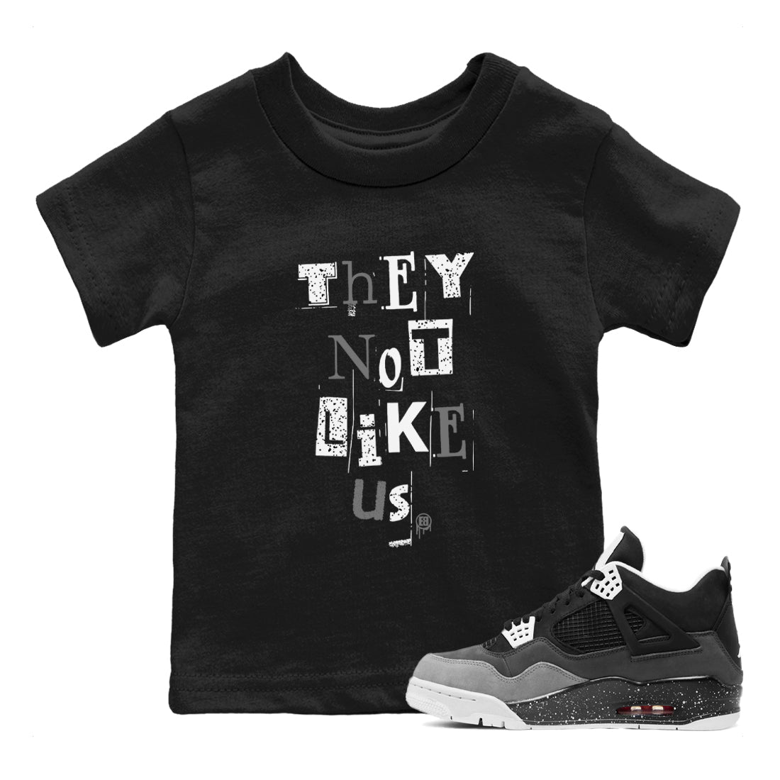 Vintage They Not Like Us snkmatch Tees Kids - Air Jordan 4 Fear
