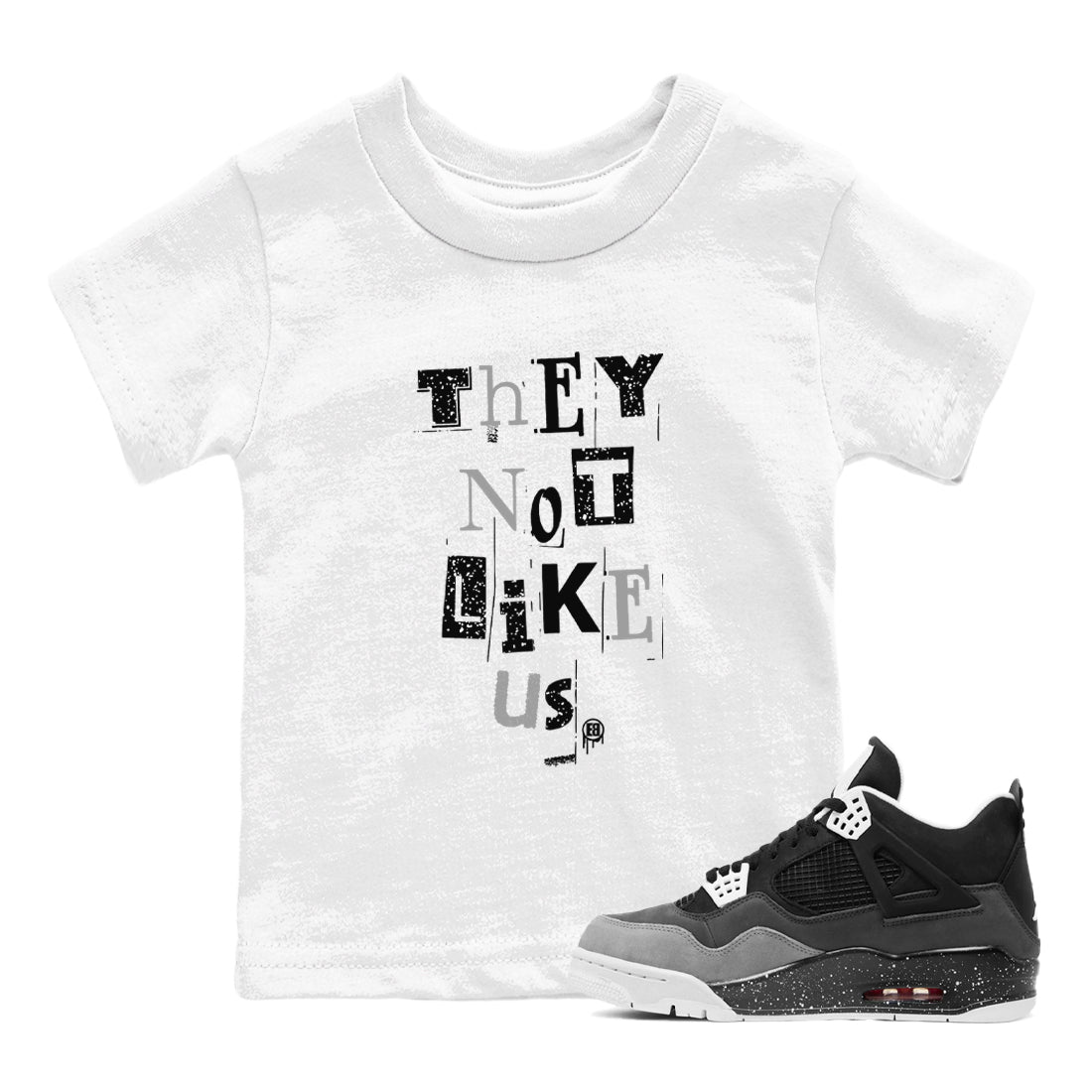 Vintage They Not Like Us snkmatch Tees Kids - Air Jordan 4 Fear